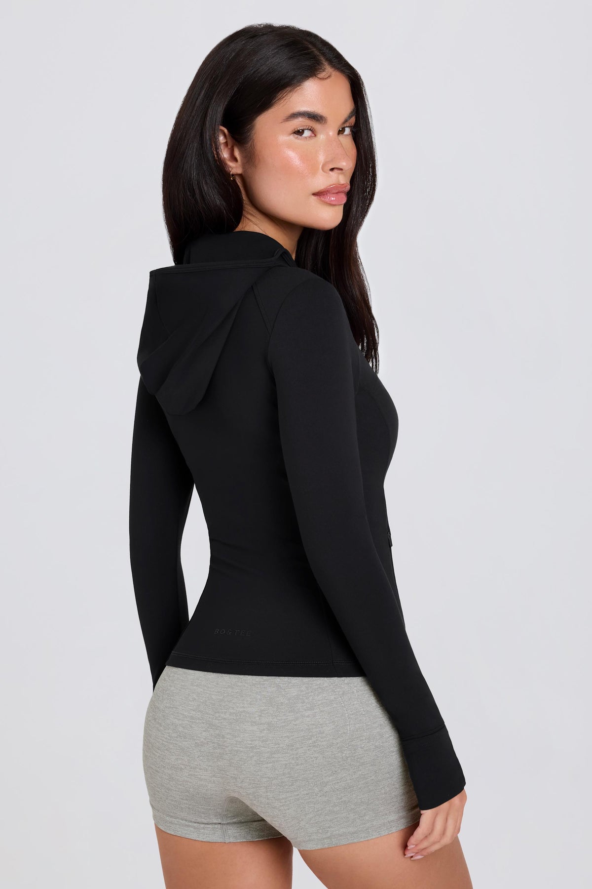 ⁣⁢Soft Active Kapuzen-Midlayer-Jacke in Schwarz⁤⁣ - 1