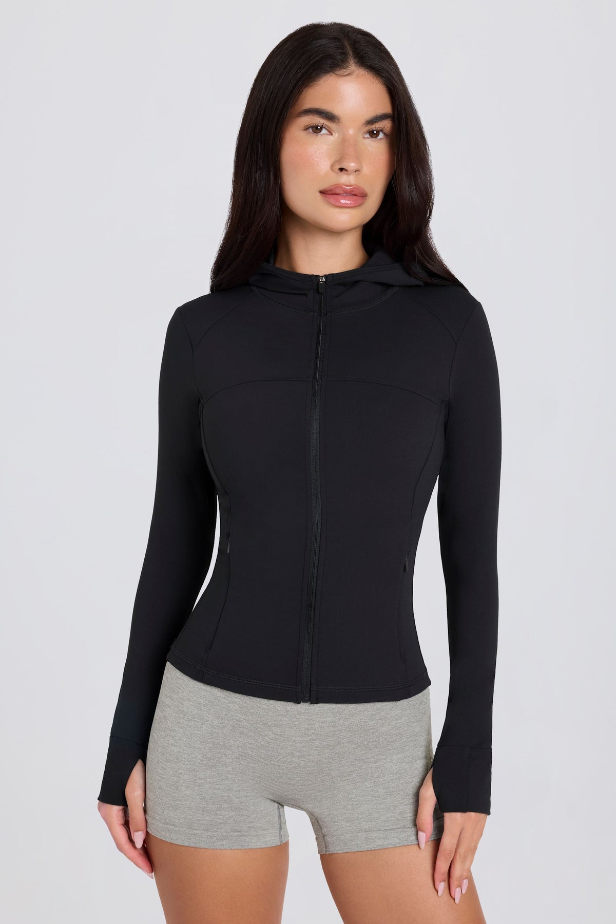 ⁣⁢Soft Active Kapuzen-Midlayer-Jacke in Schwarz⁤⁣ - 2