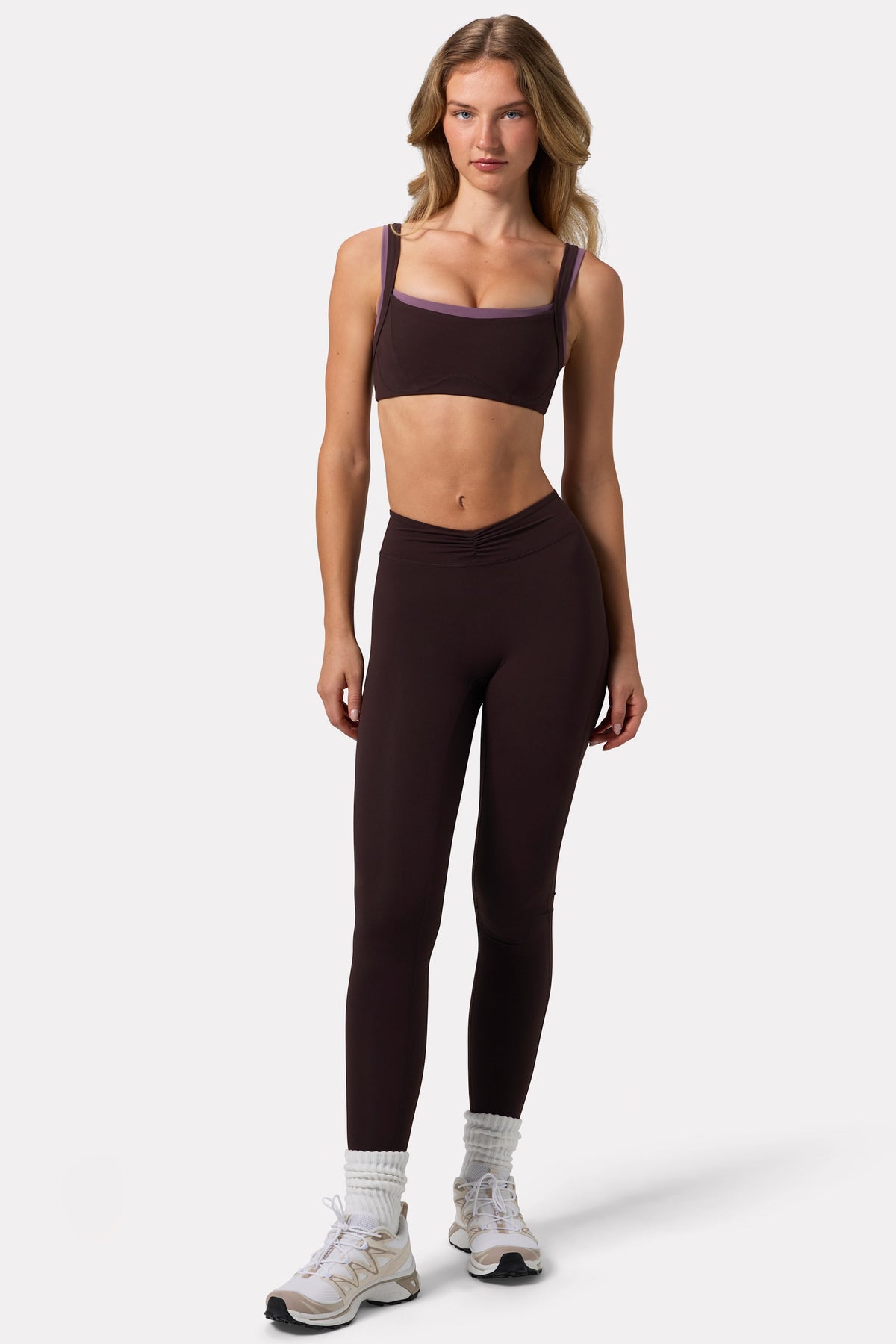 ⁣⁢Soft Active Leggings mit Raffung in Espresso⁤⁣ - 1