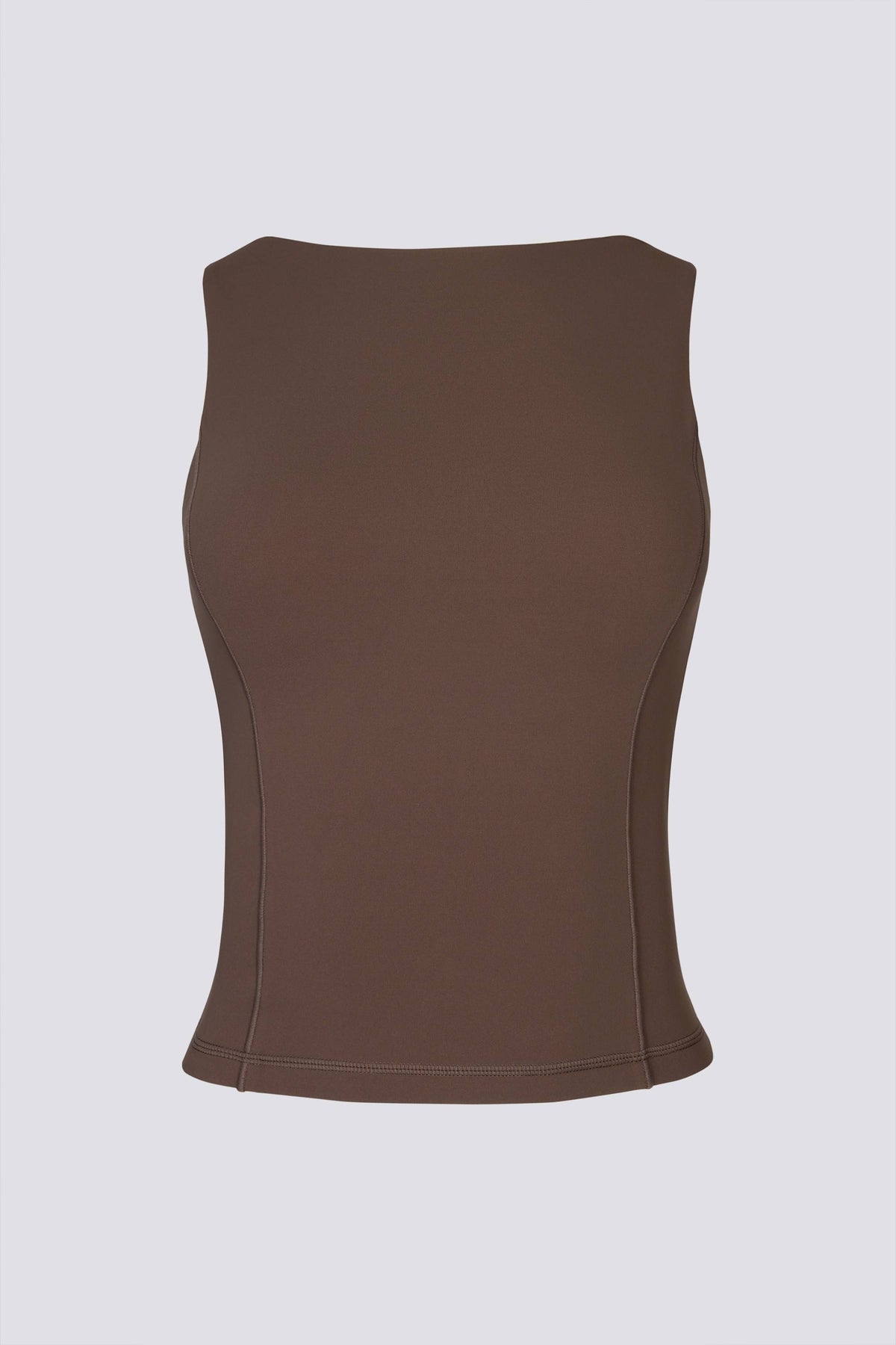 ⁣⁢Soft Active U-Boot-Ausschnitt Rückenfreies Tanktop in Cocoa⁤⁣