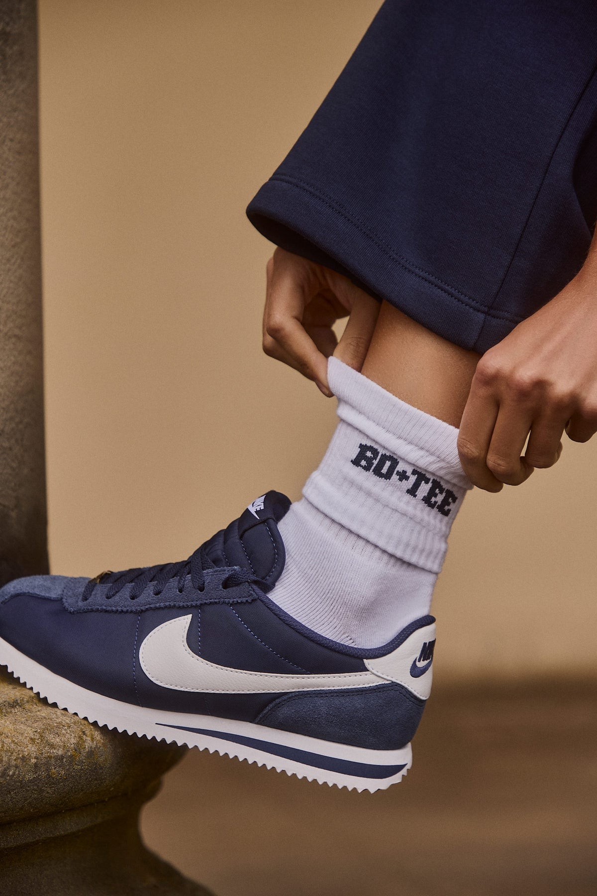 ⁣⁢Gerippte Half-Crew Socken in Weiß⁤⁣ - 2
