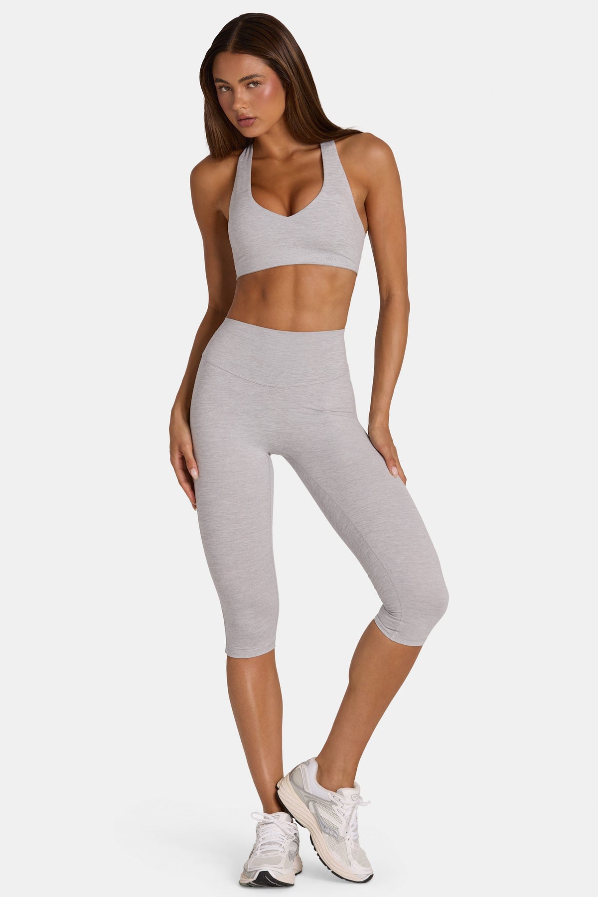 ⁣⁢Soft Active Capri Leggings in Grau meliert⁤⁣ - 1