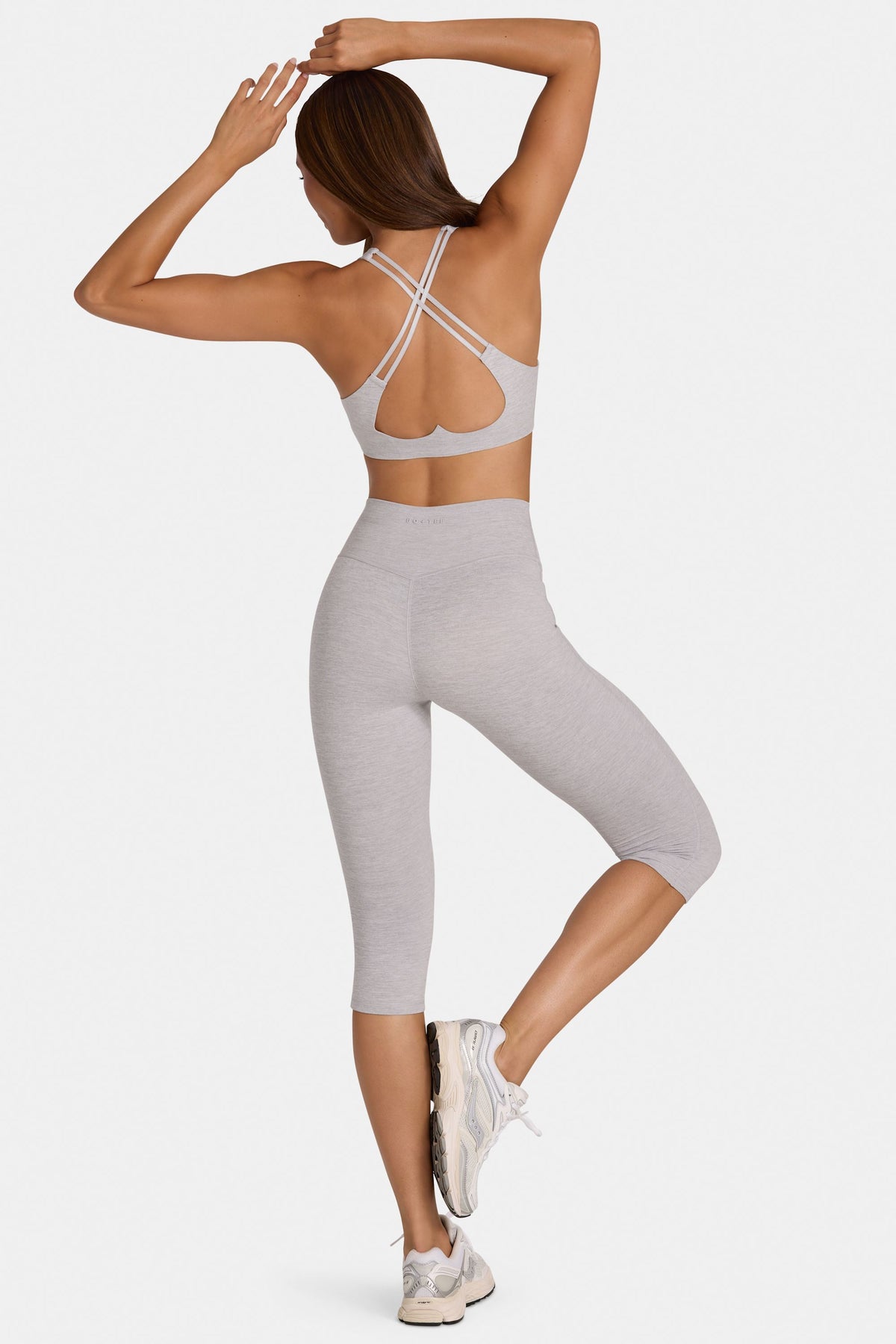 ⁣⁢Soft Active Capri Leggings in Grau meliert⁤⁣ - 2