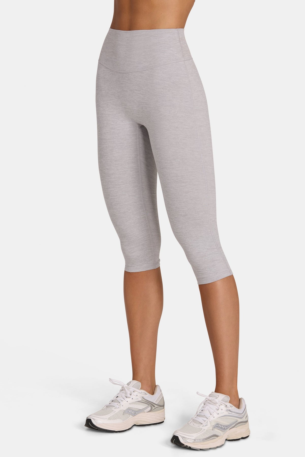 ⁣⁢Soft Active Capri-Leggings in Grau meliert⁤⁣
