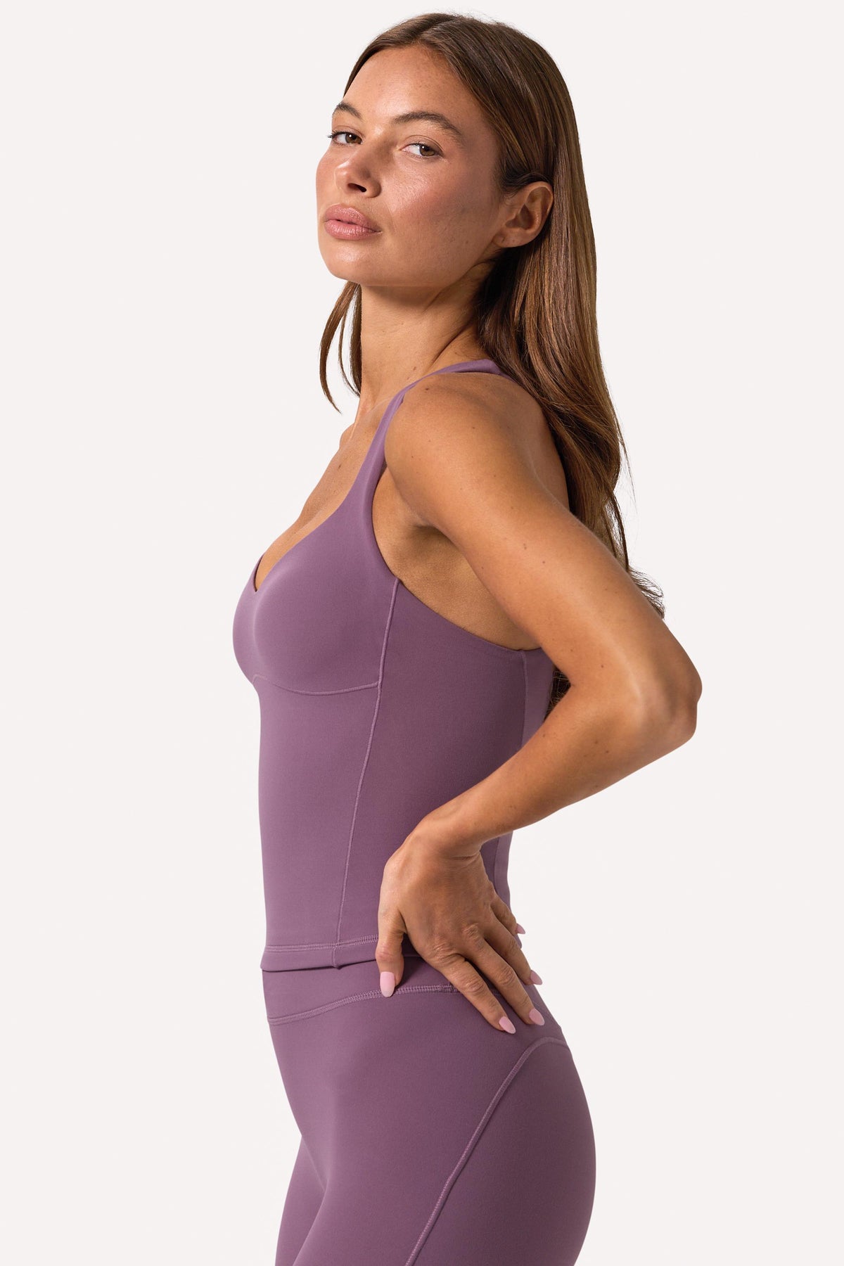 ⁣⁢Soft Active Sweetheart-Neck Tanktop in Dusk⁤⁣