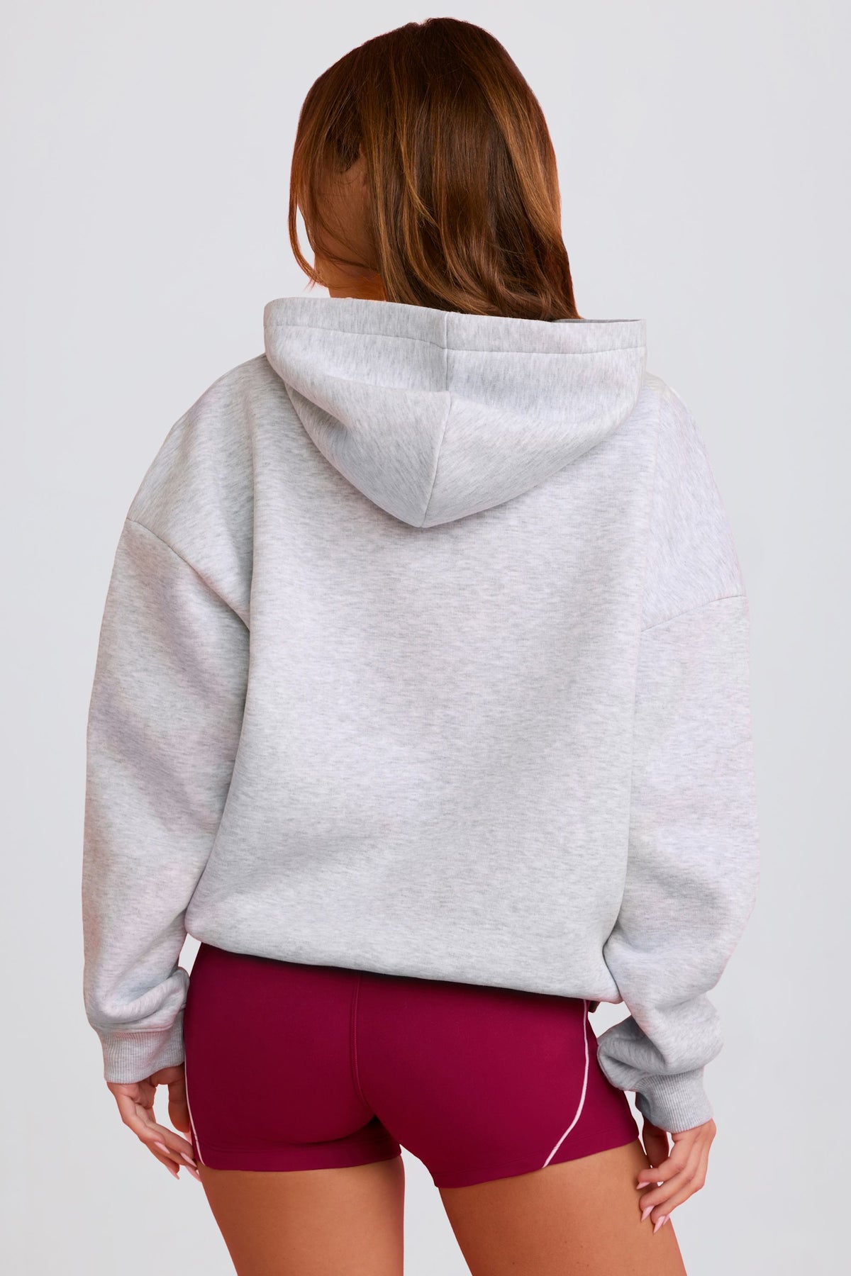 ⁣⁢Oversized-Hoodie mit Applikation in Grau⁤⁣