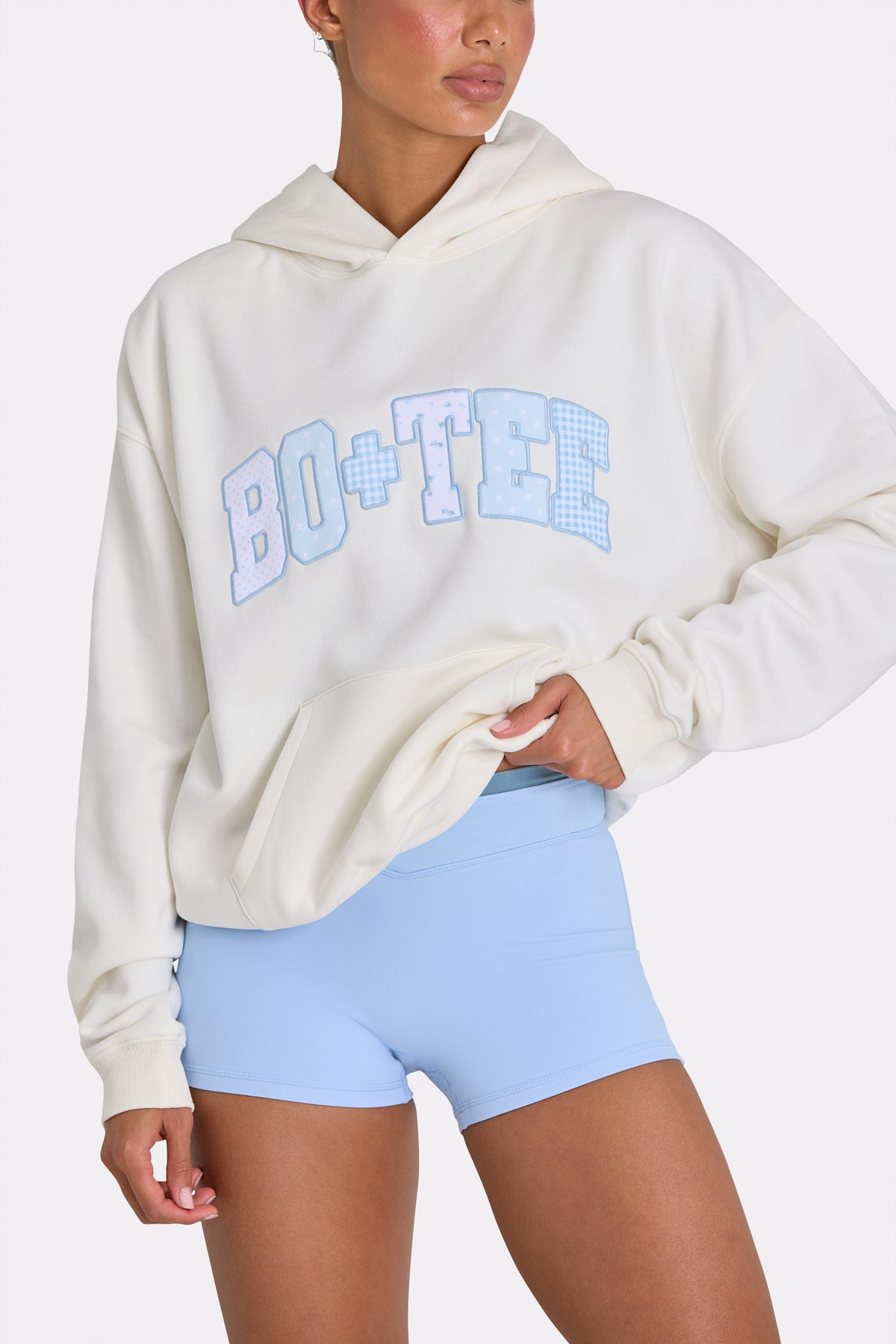 ⁣⁢Oversized Applikations-Hoodie in Coconut⁤⁣ - 2
