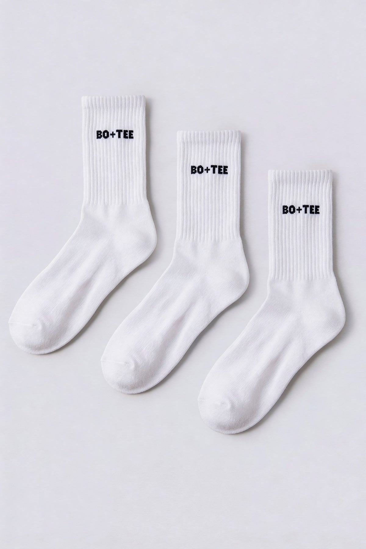 ⁣⁢Ribbed Half-Crew 3er-Pack Socken in Weiß⁤⁣ - 1