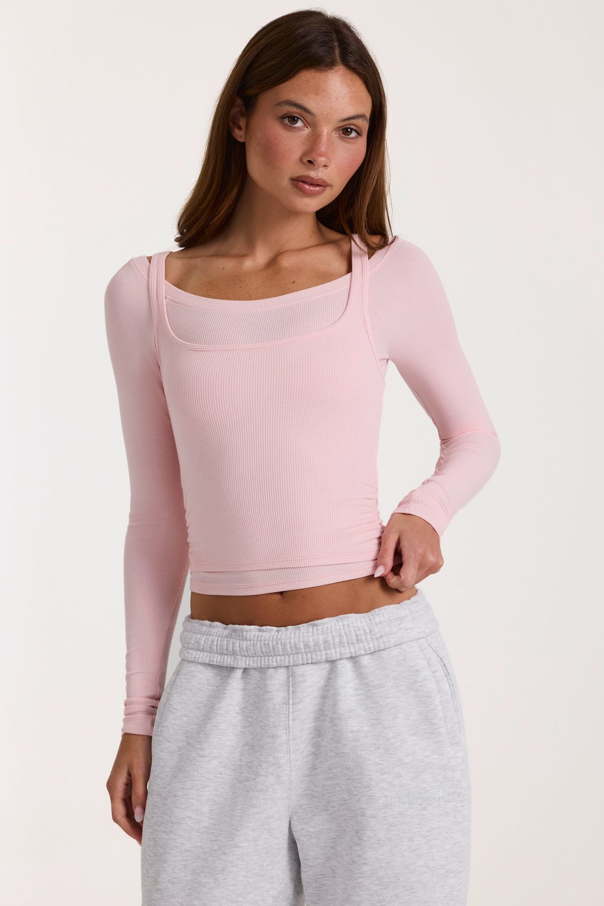⁣⁢ButterCloud™ Layered Top in Blush⁤⁣ - 1
