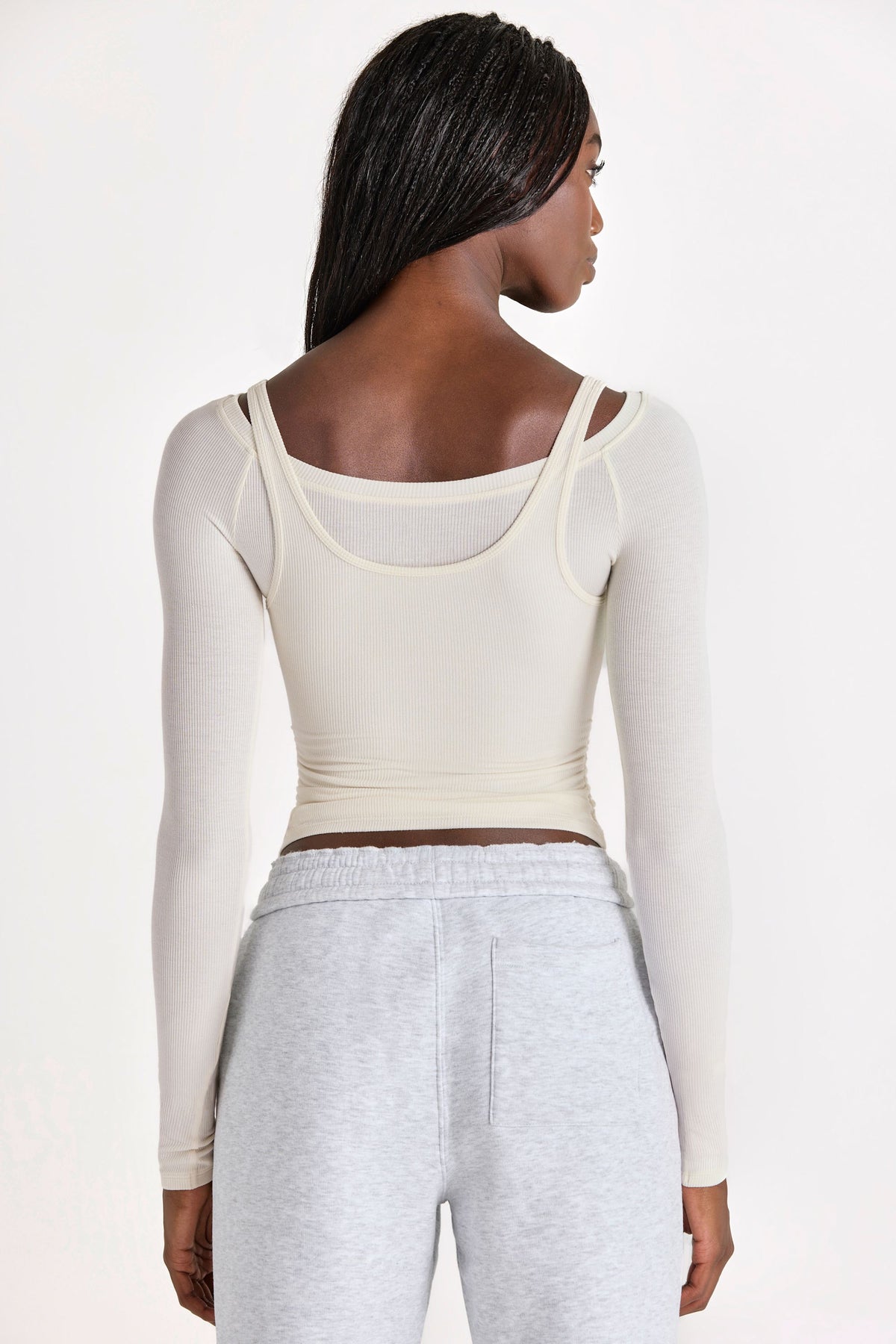 ⁣⁢ButterCloud™ Layered Top in Coconut⁤⁣ - 2
