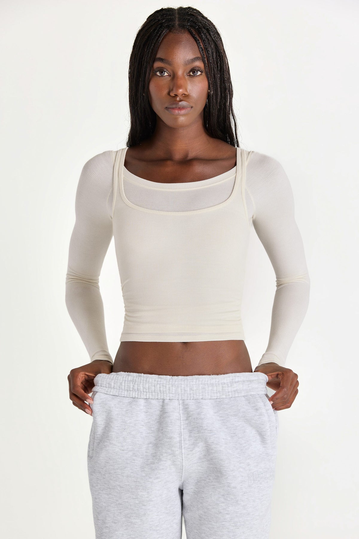 ⁣⁢ButterCloud™ Layered Top in Coconut⁤⁣ - 1