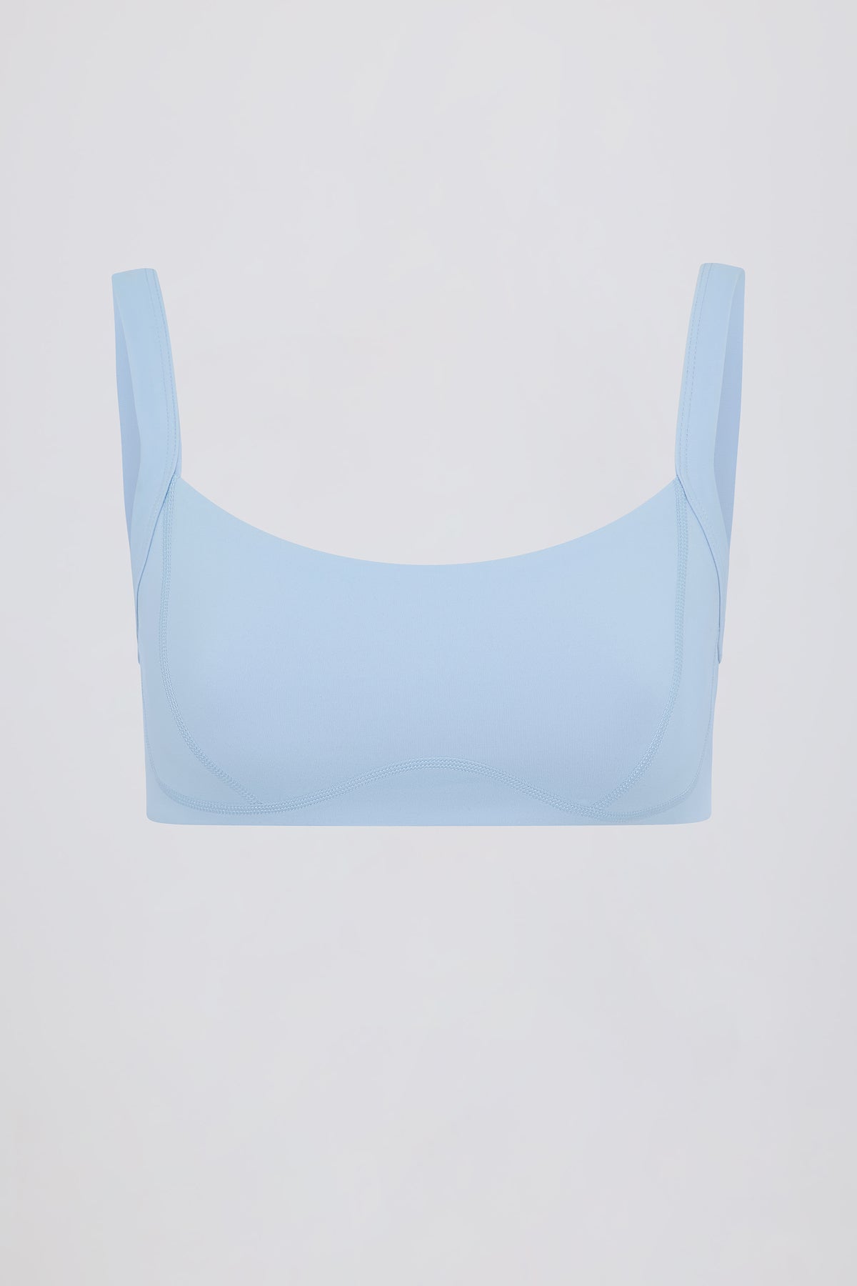 ⁣⁢Soft Active Sport-BH mit Nahtdetails in Himmelblau⁤⁣