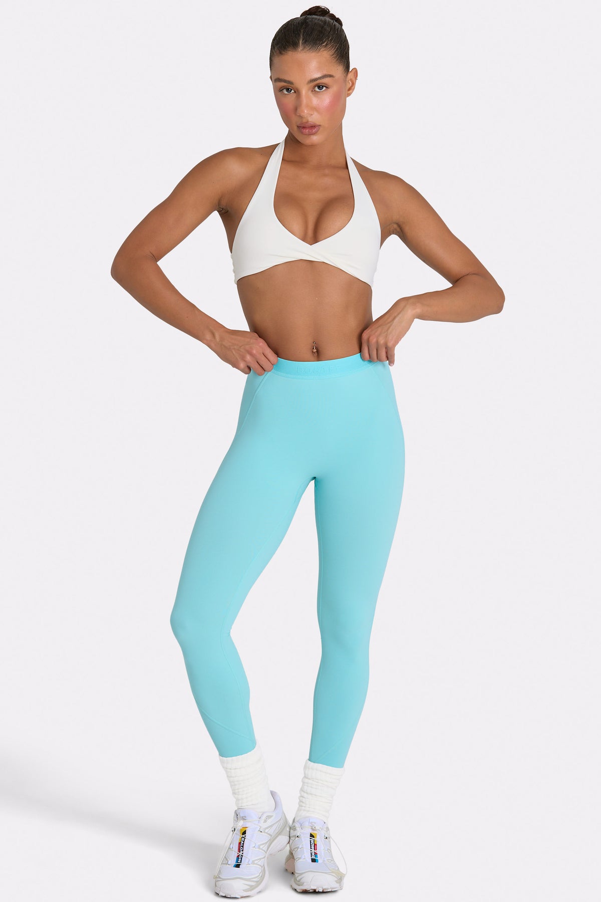 ⁣⁢Soft Active Leggings in Aqua⁤⁣