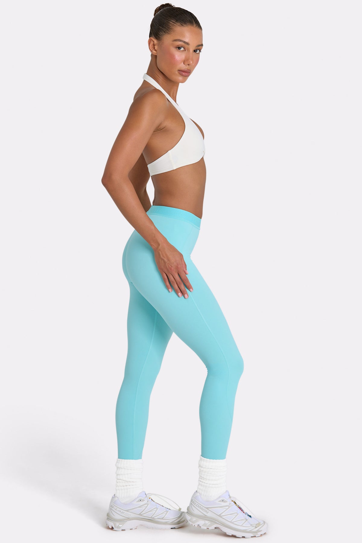 ⁣⁢Soft Active Leggings in Aqua⁤⁣