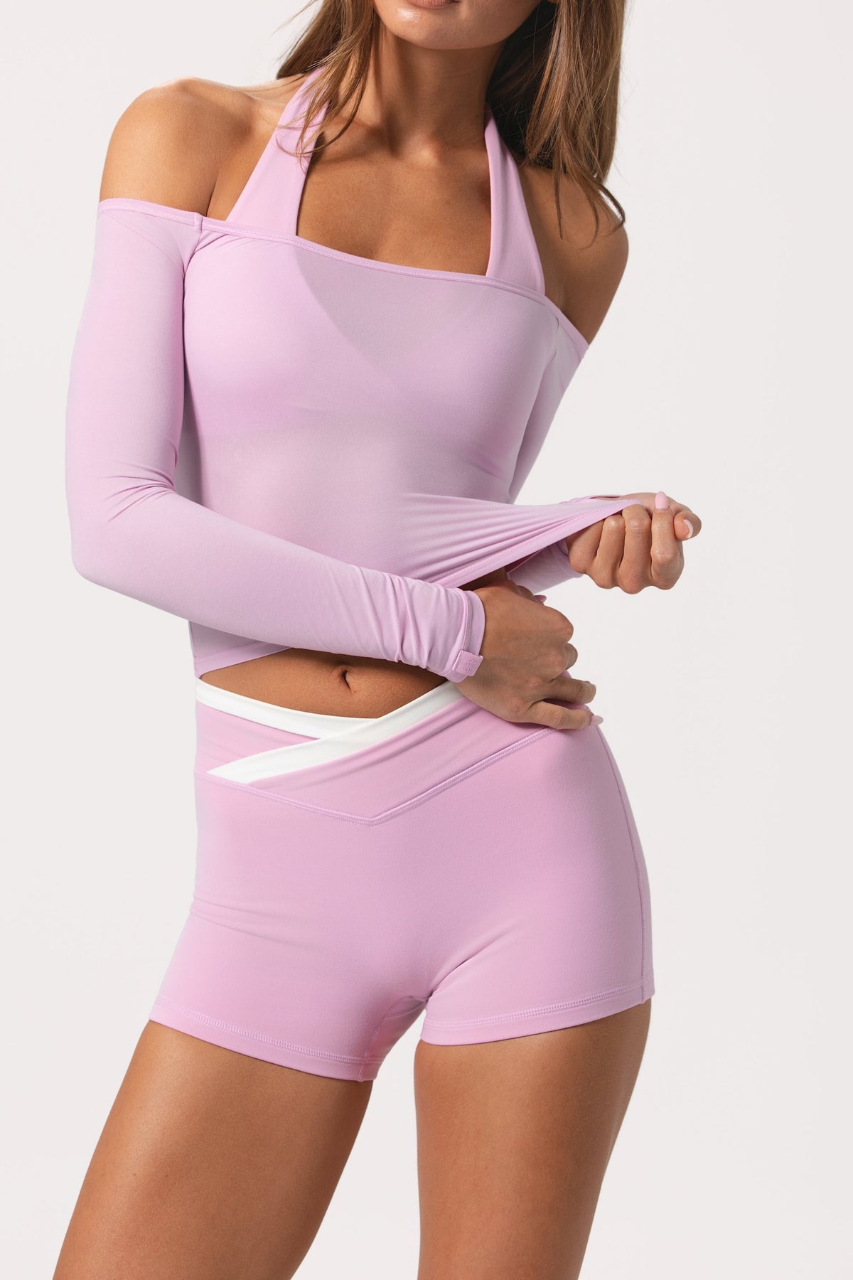 ⁣⁢Weiches Jersey Off-Shoulder-Oberteil in Sweet Pink⁤⁣
