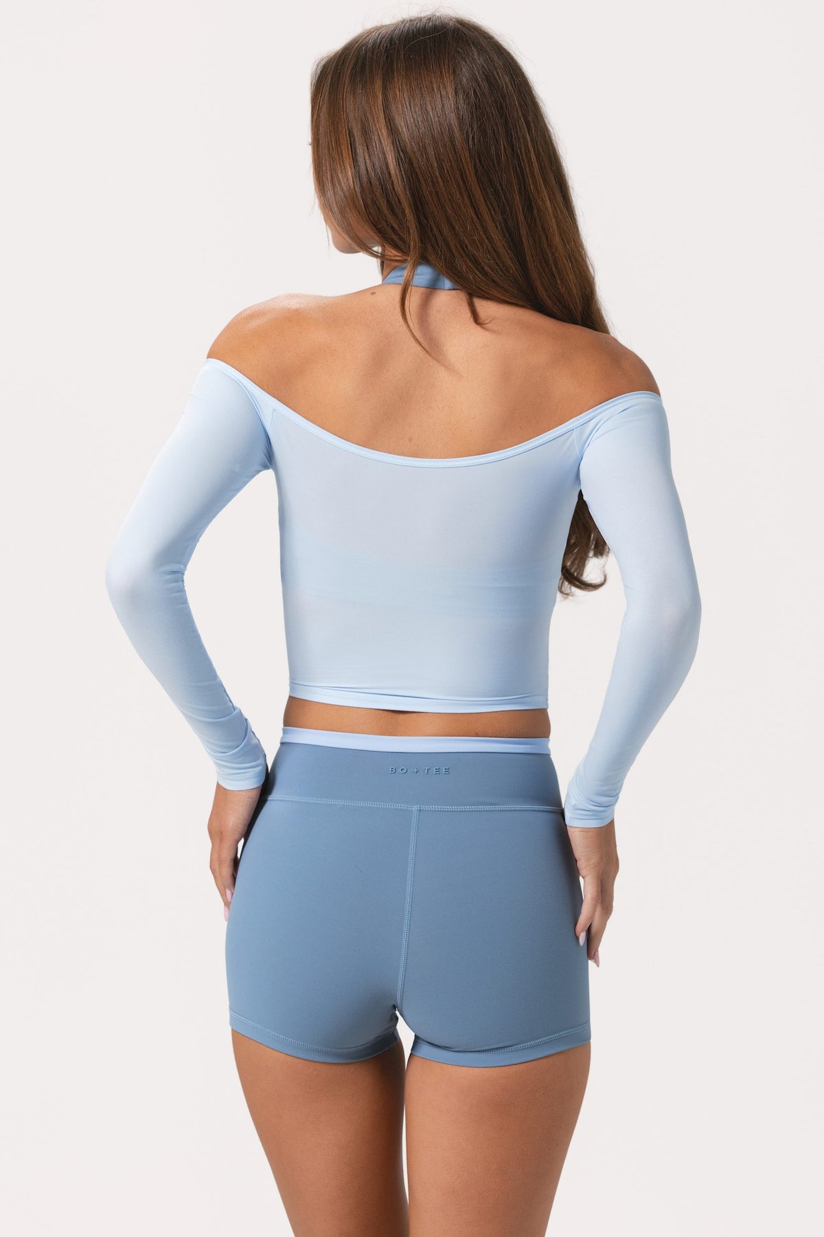 ⁣⁢Oberteil aus weichem Jersey mit Off-Shoulder-Ausschnitt in Puderblau⁤⁣ - 2