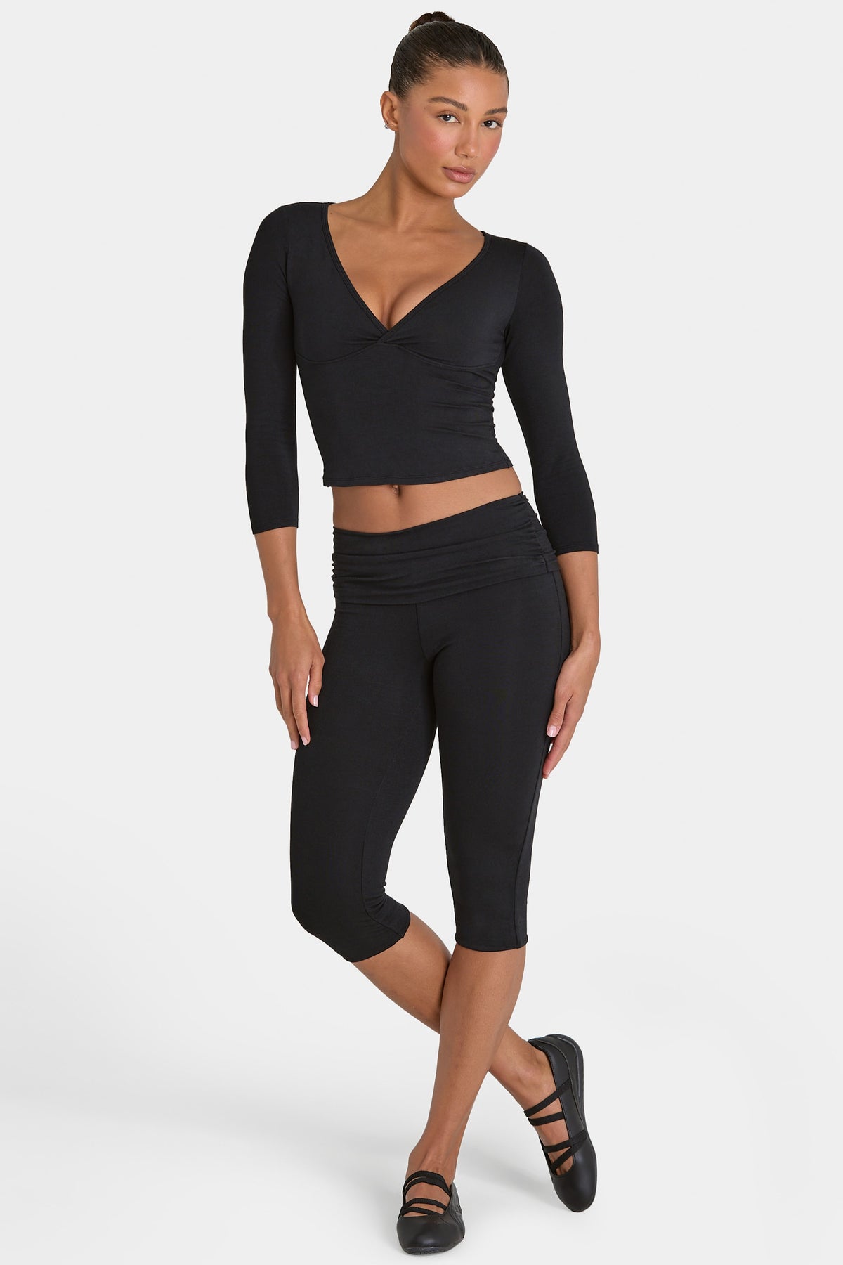 ⁣⁢ButterCloud™ Capri-Leggings in Schwarz⁤⁣ - 1