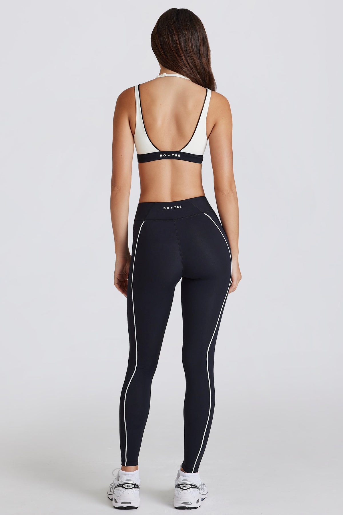 ⁣⁢Soft Active Leggings mit Kontrastdetails in Schwarz⁤⁣
