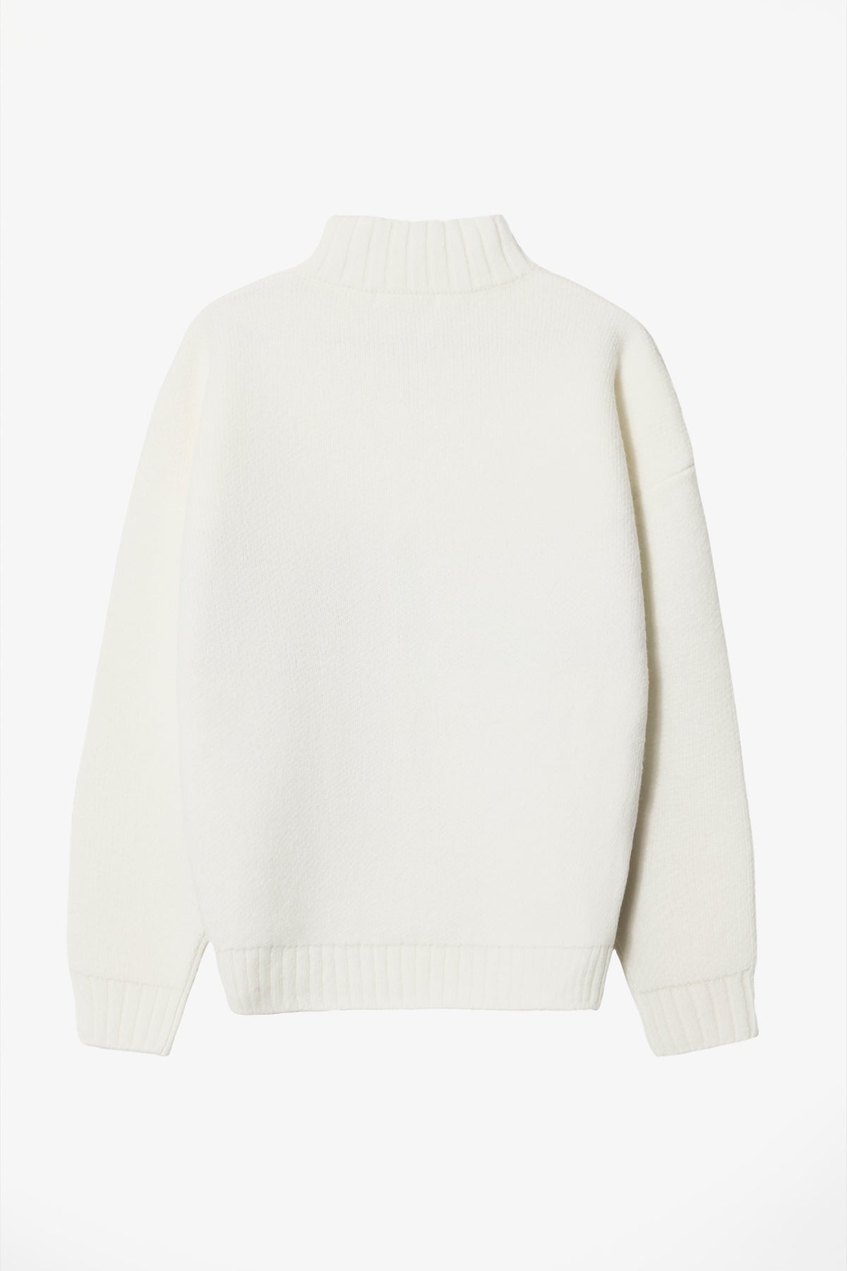 ⁣⁢Oversized-Rollkragenpullover aus Strick mit kurzem Reißverschluss in Bordeaux⁤⁣