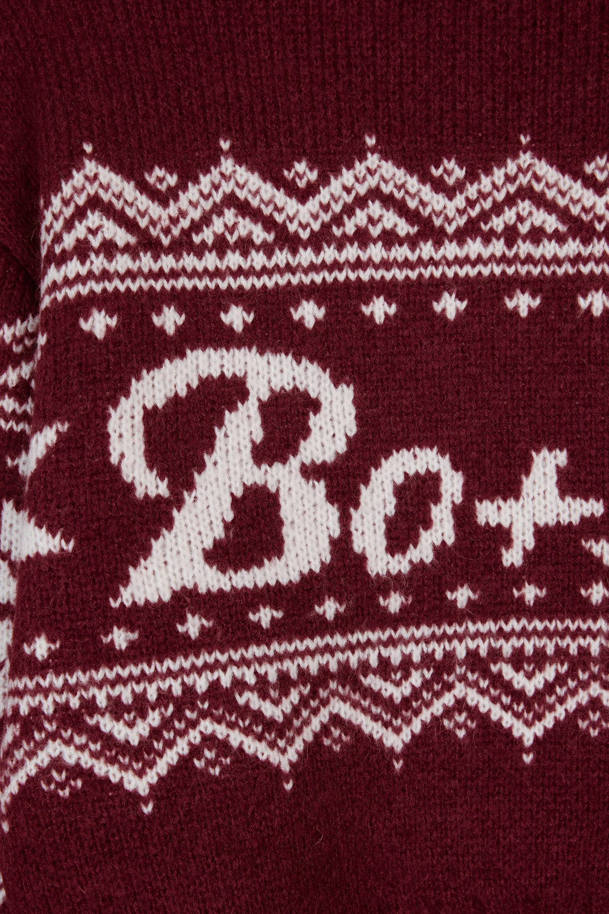 ⁣⁢Jacquard-Strick Cropped Pullover in Crimson Red⁤⁣