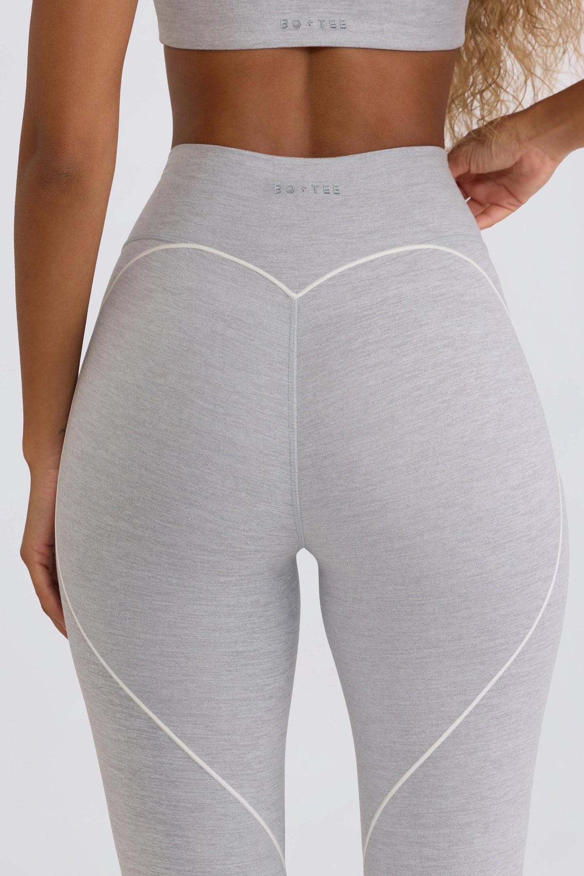 ⁣⁢Soft Active Mid-Waist-Leggings in Grau⁤⁣