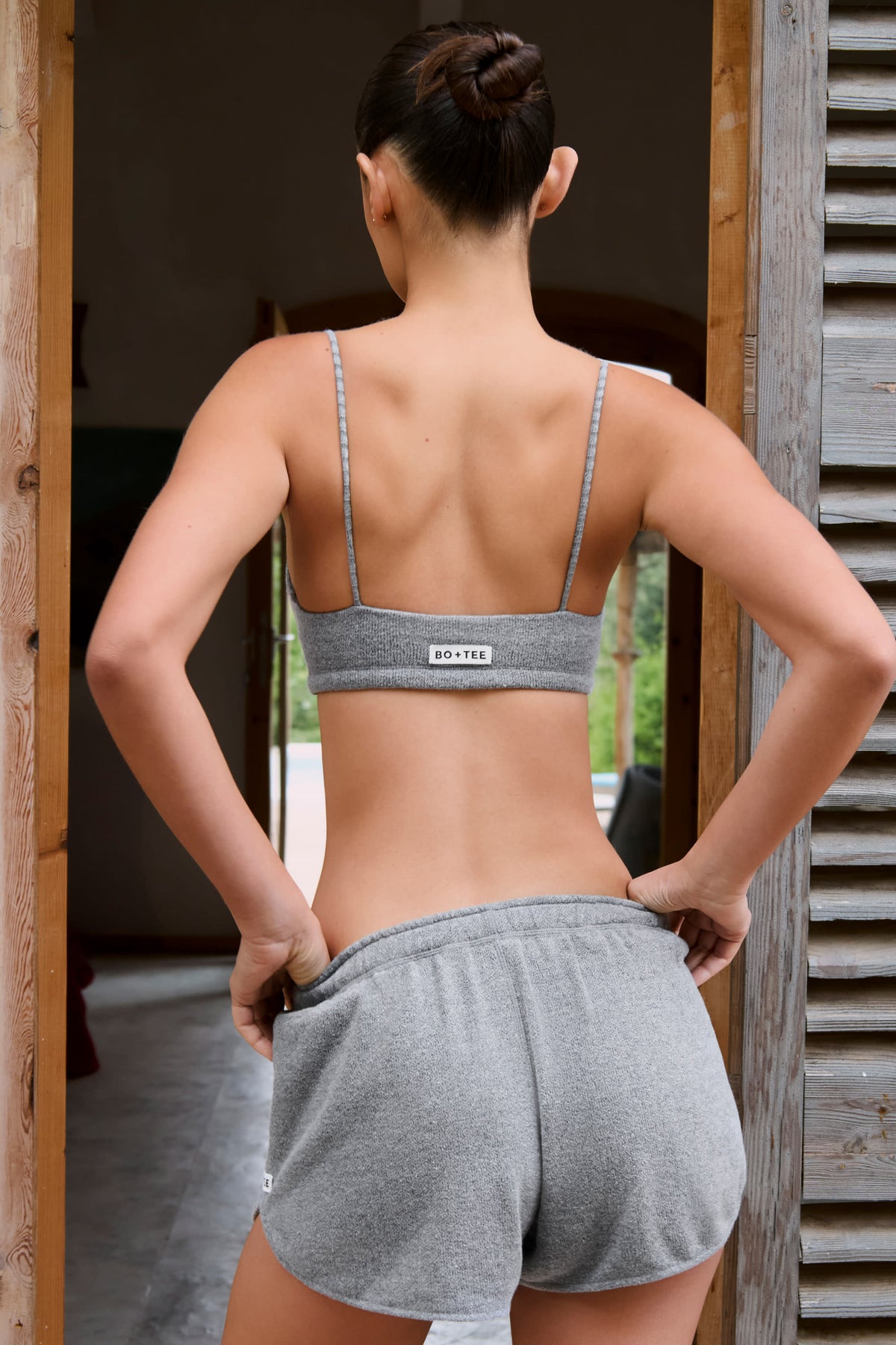 ⁣⁢Bralette mit Karree-Ausschnitt in Dunkelgrau⁤⁣