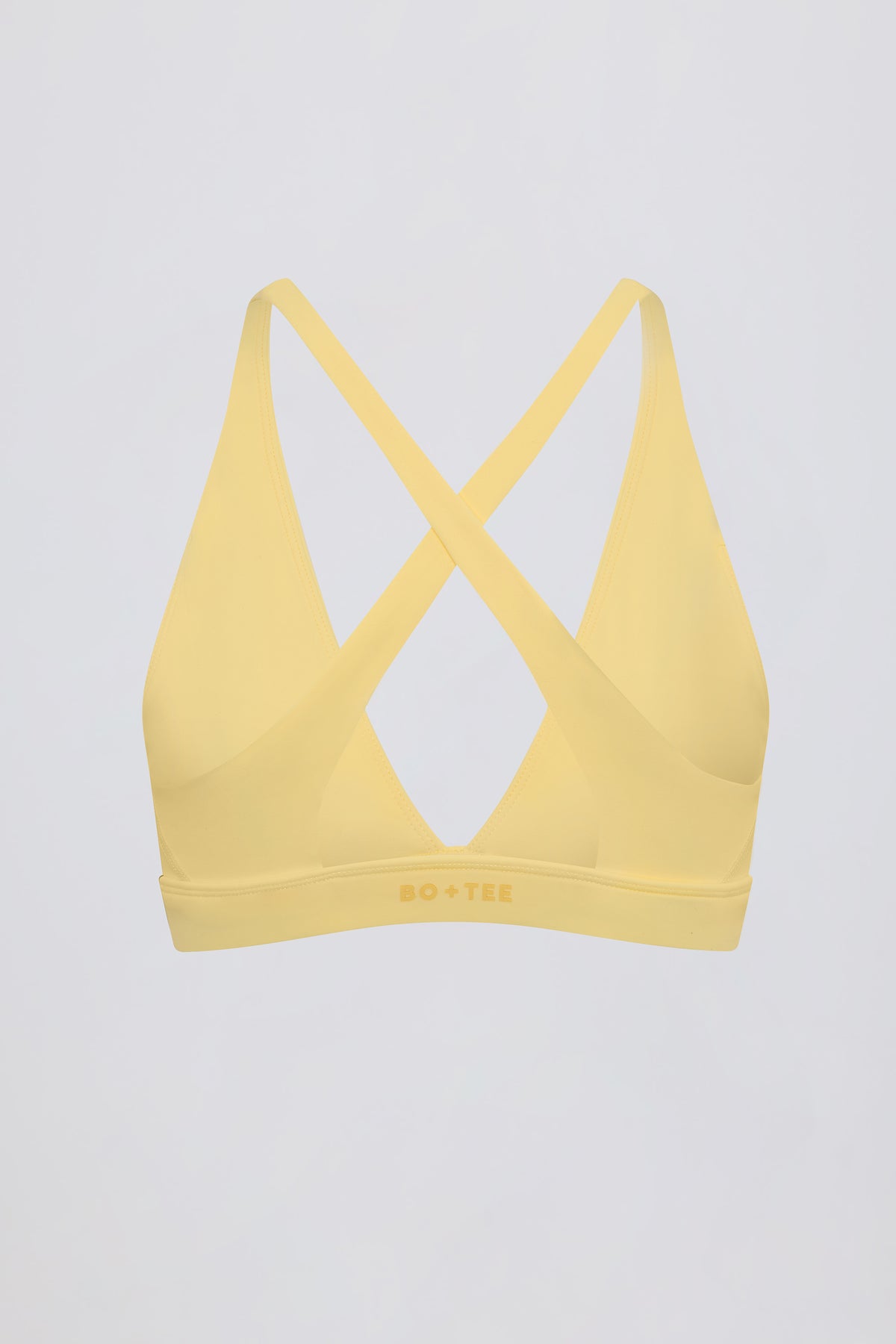 ⁣⁢Soft Active Sport-BH mit überkreuzten Trägern in Zitronengelb⁤⁣