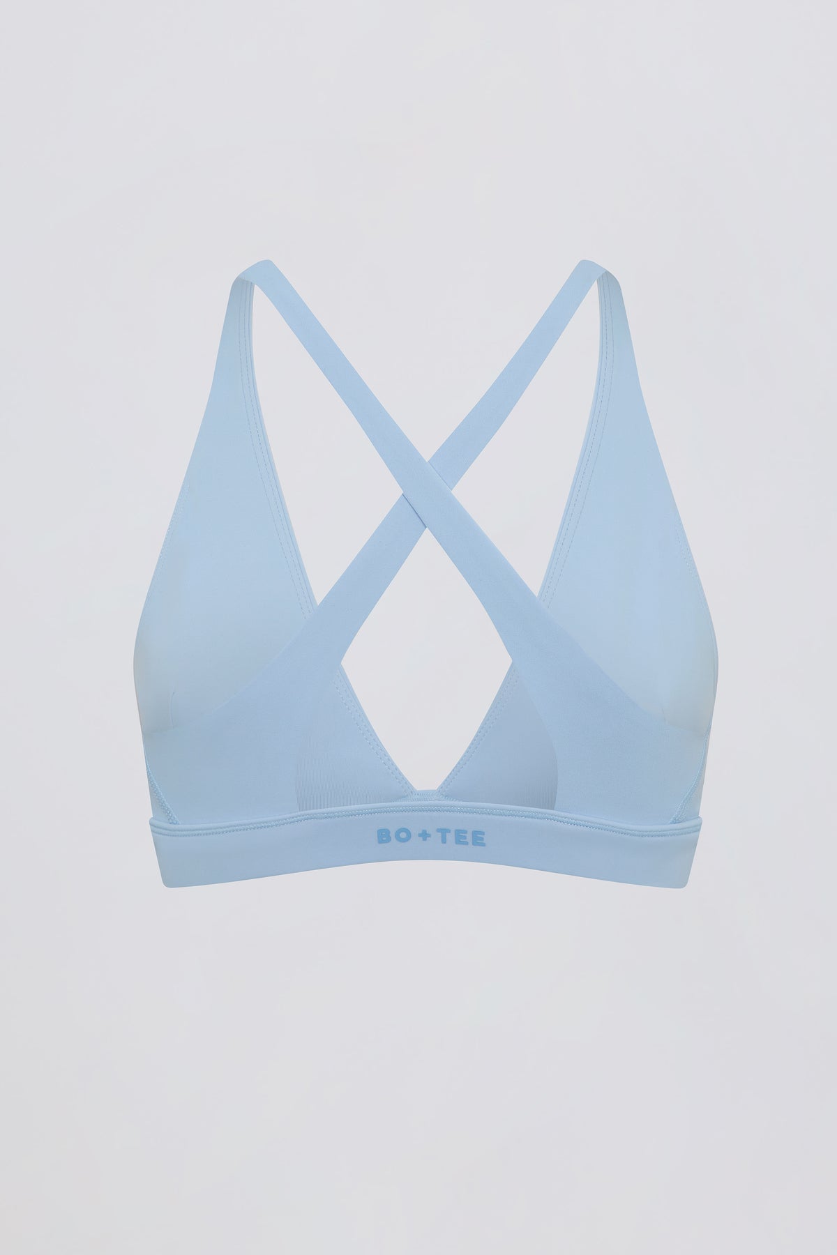 ⁣⁢Soft Active Sport-BH mit überkreuzten Trägern in Himmelblau⁤⁣
