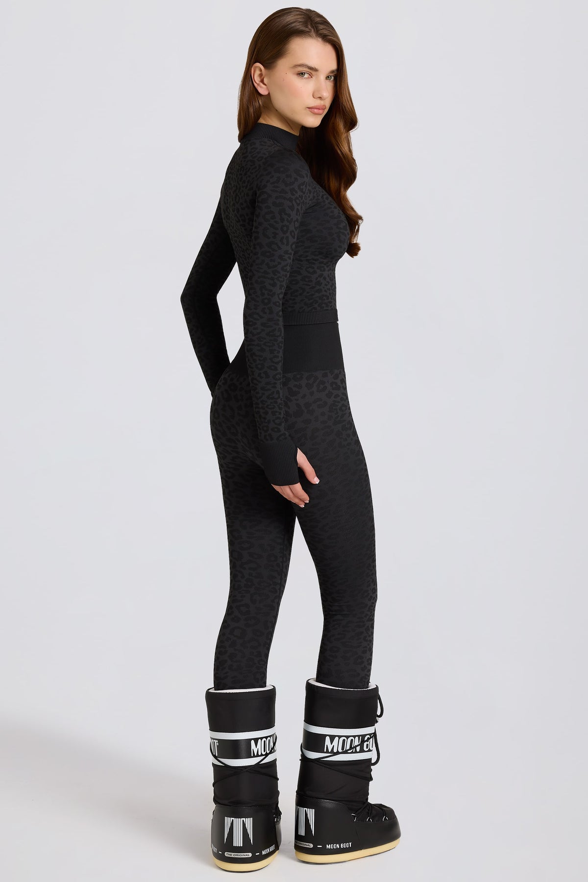 ⁣⁢Thermo-Leggings in Black Leopard⁤⁣ - 2