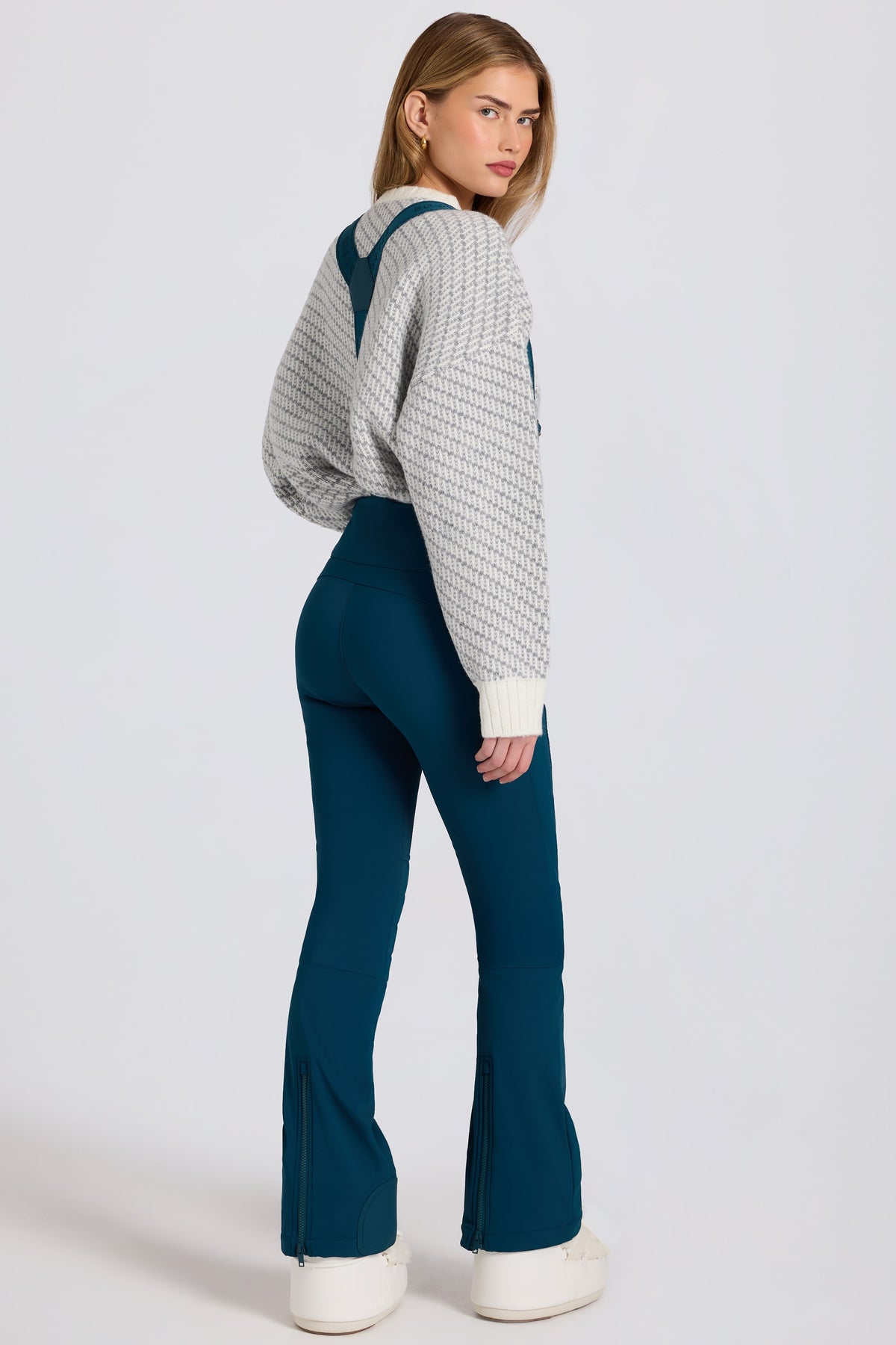 ⁣⁢Wasserdichte Latzhose mit Hosenträgern in Teal⁤⁣ - 2