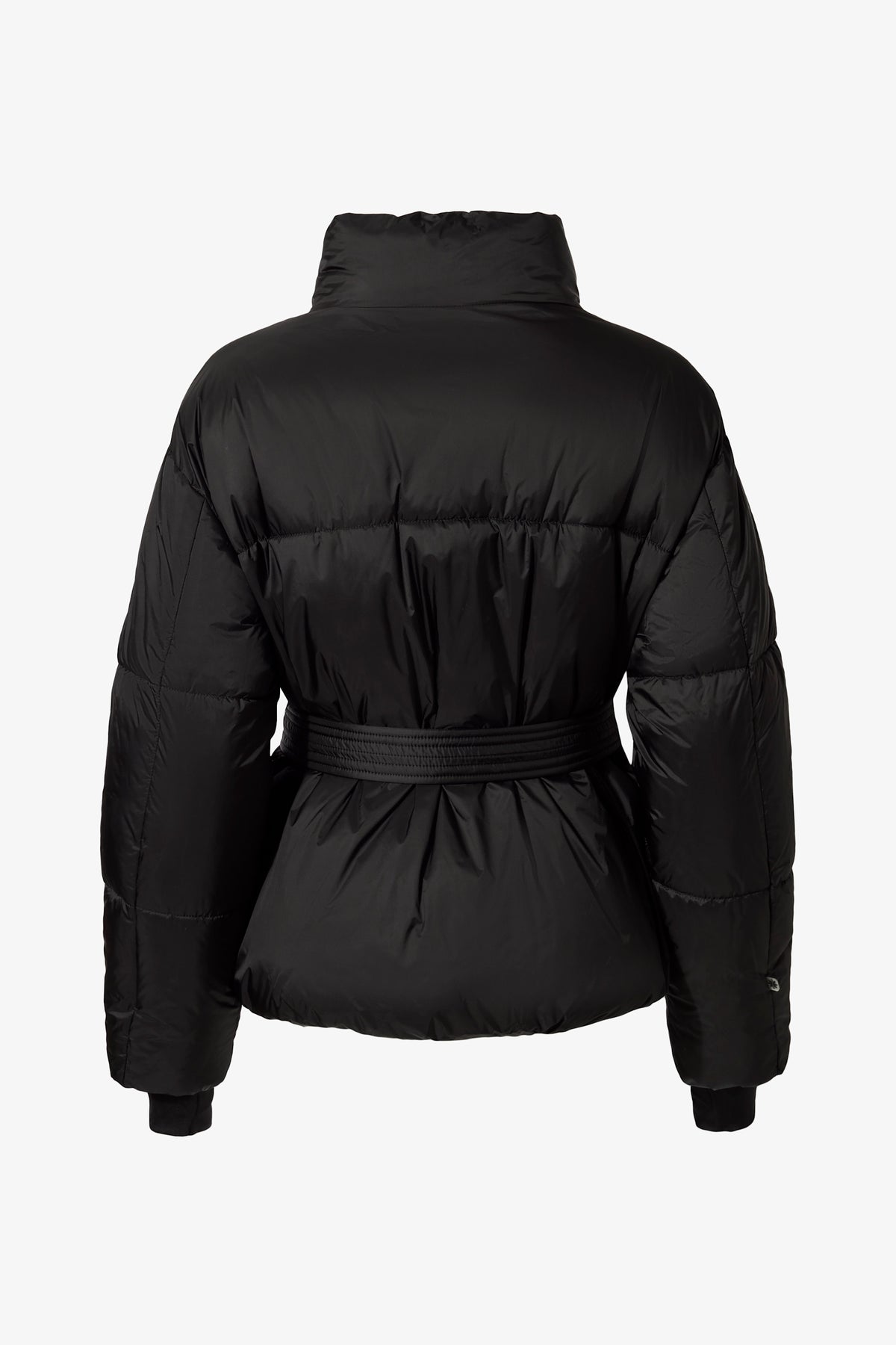 ⁣⁢Wasserdichte Oversized-Skijacke mit Gürtel in Schwarz⁤⁣