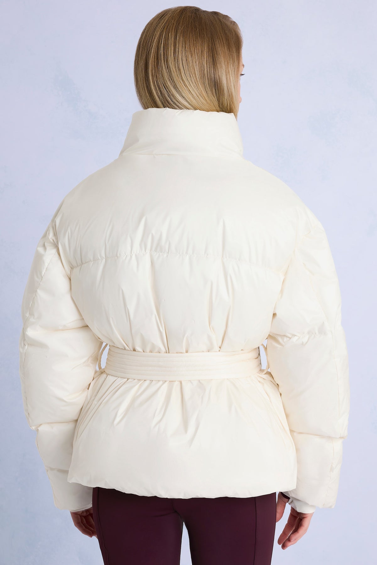 ⁣⁢Wasserdichte Skijacke mit Gürtel in Oversized-Passform in Ice⁤⁣ - 2