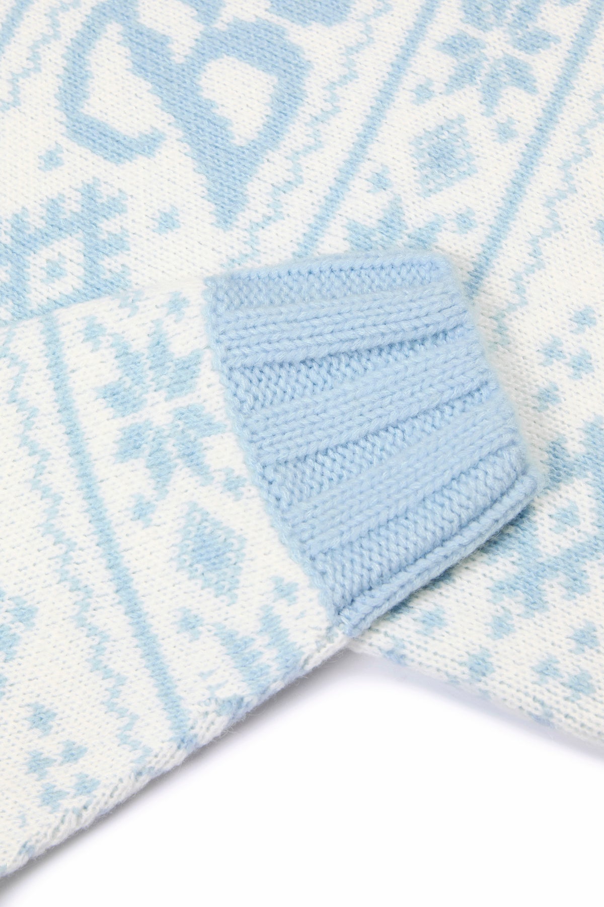 ⁣⁢Oversized-Pullover aus Jacquard-Strick in Puderblau⁤⁣