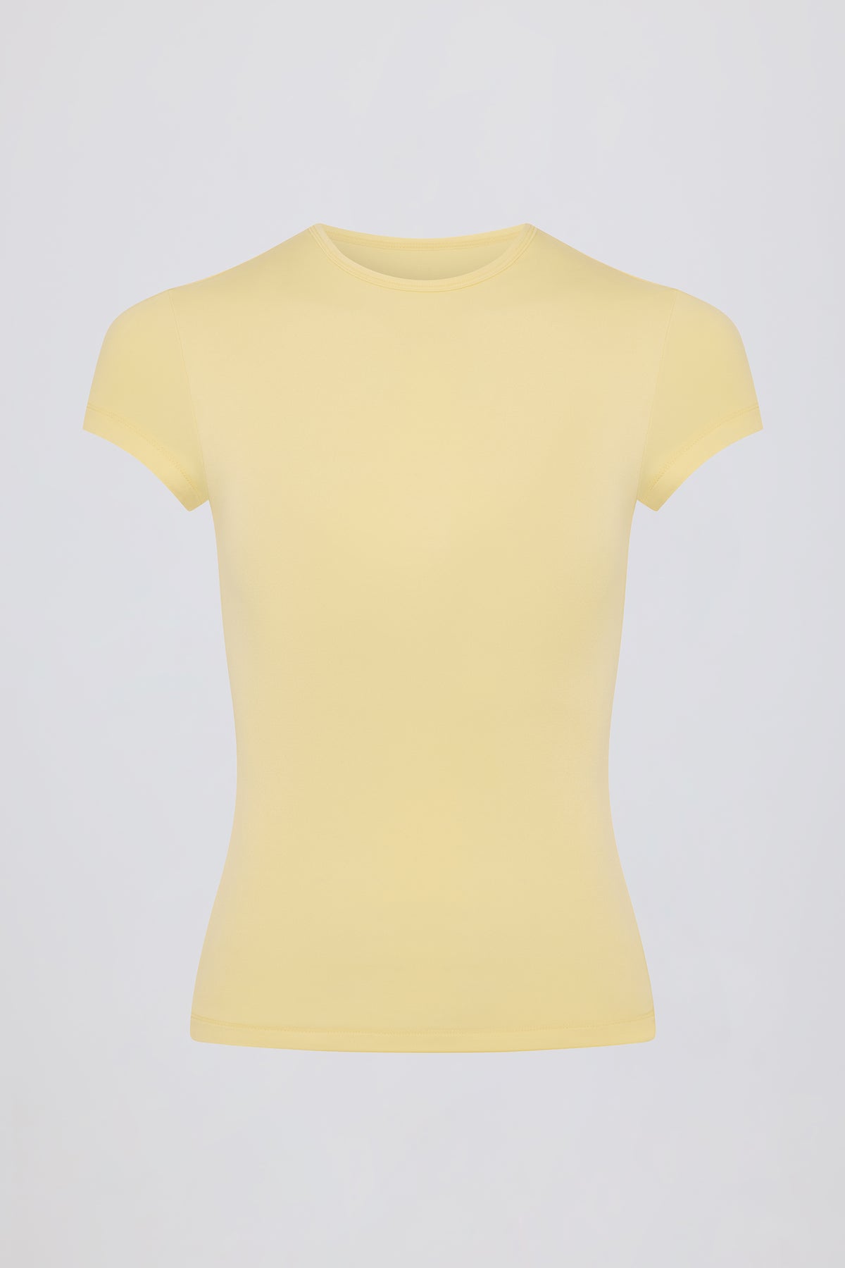 ⁣⁢Longline-T-Shirt mit Cut-out in Zitronengelb⁤⁣