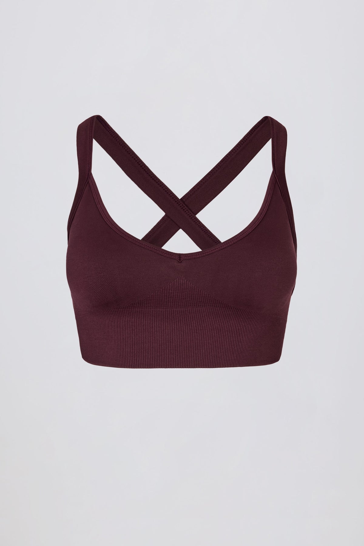 ⁣⁢Super Sculpt Nahtloser Racerback-Sport-BH in Burgunderrot⁤⁣
