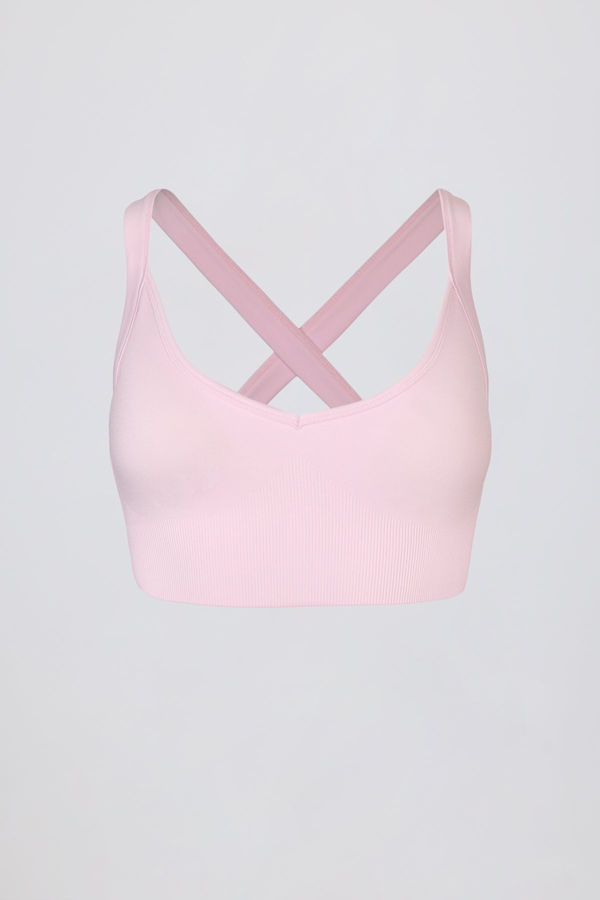 ⁣⁢Super Sculpt Seamless-Sport-BH mit überkreuzten Trägern in Zartrosa⁤⁣