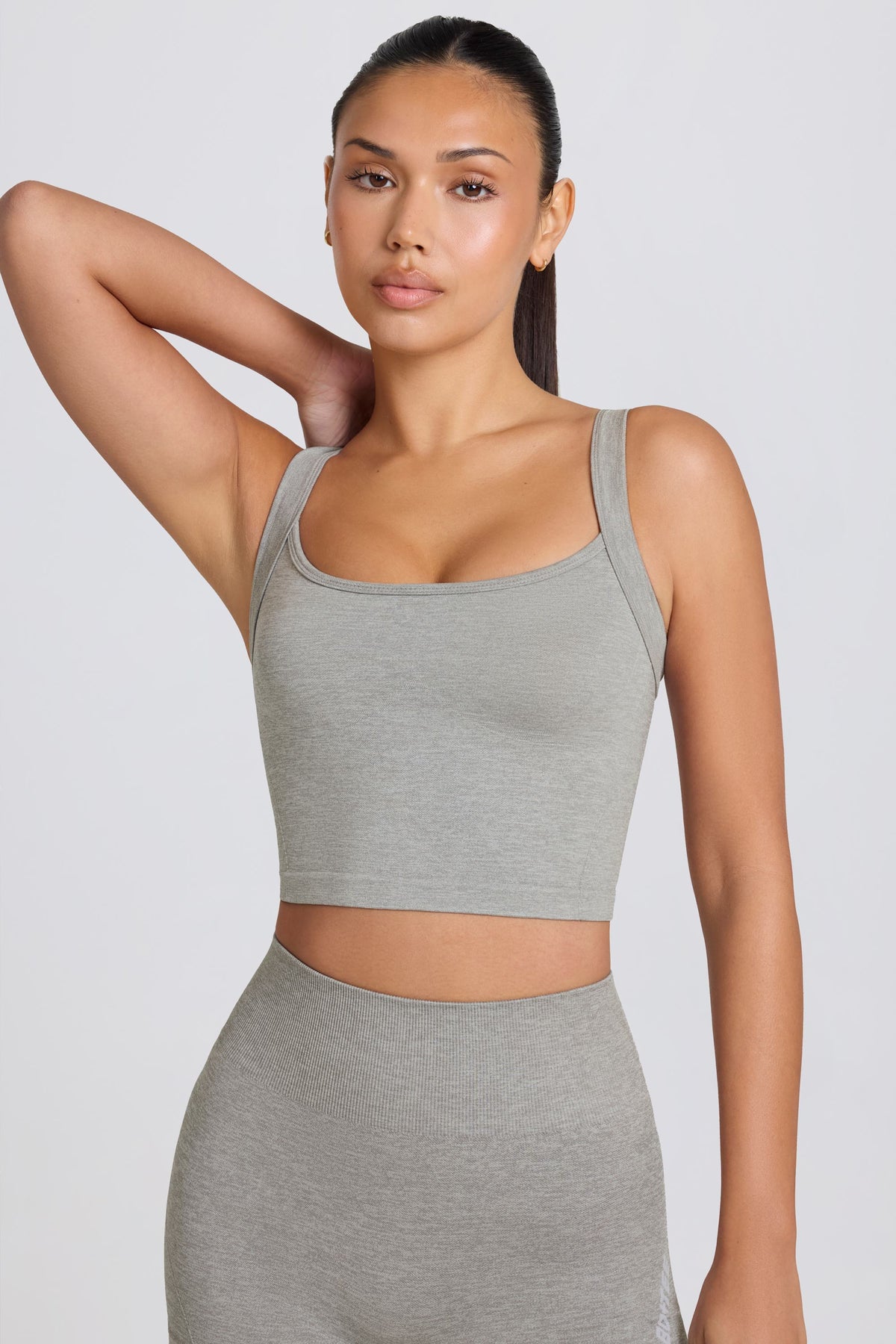 ⁣⁢Super Sculpt Seamless Longline Camisole-Top in Grau meliert⁤⁣