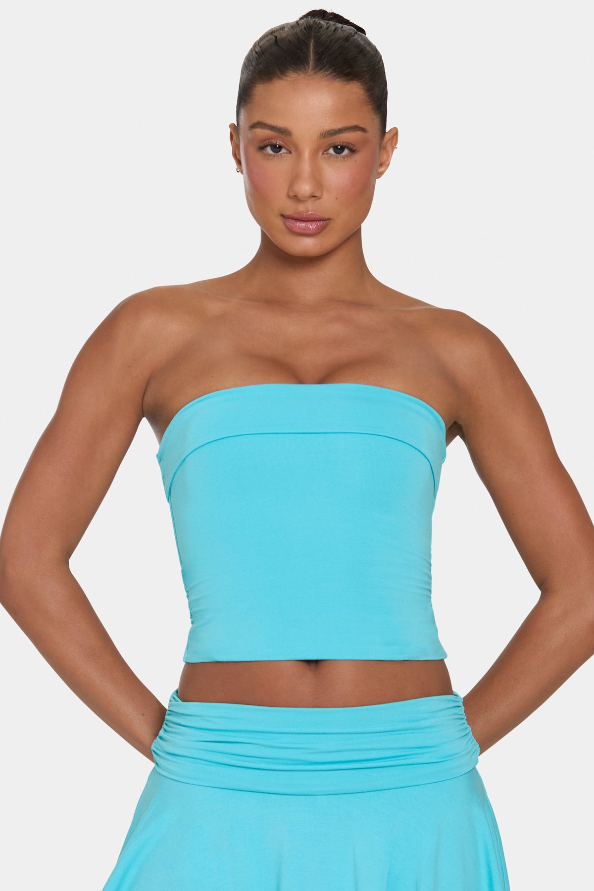 ⁣⁢ButterCloud™ Bandeau-Top in Aqua⁤⁣