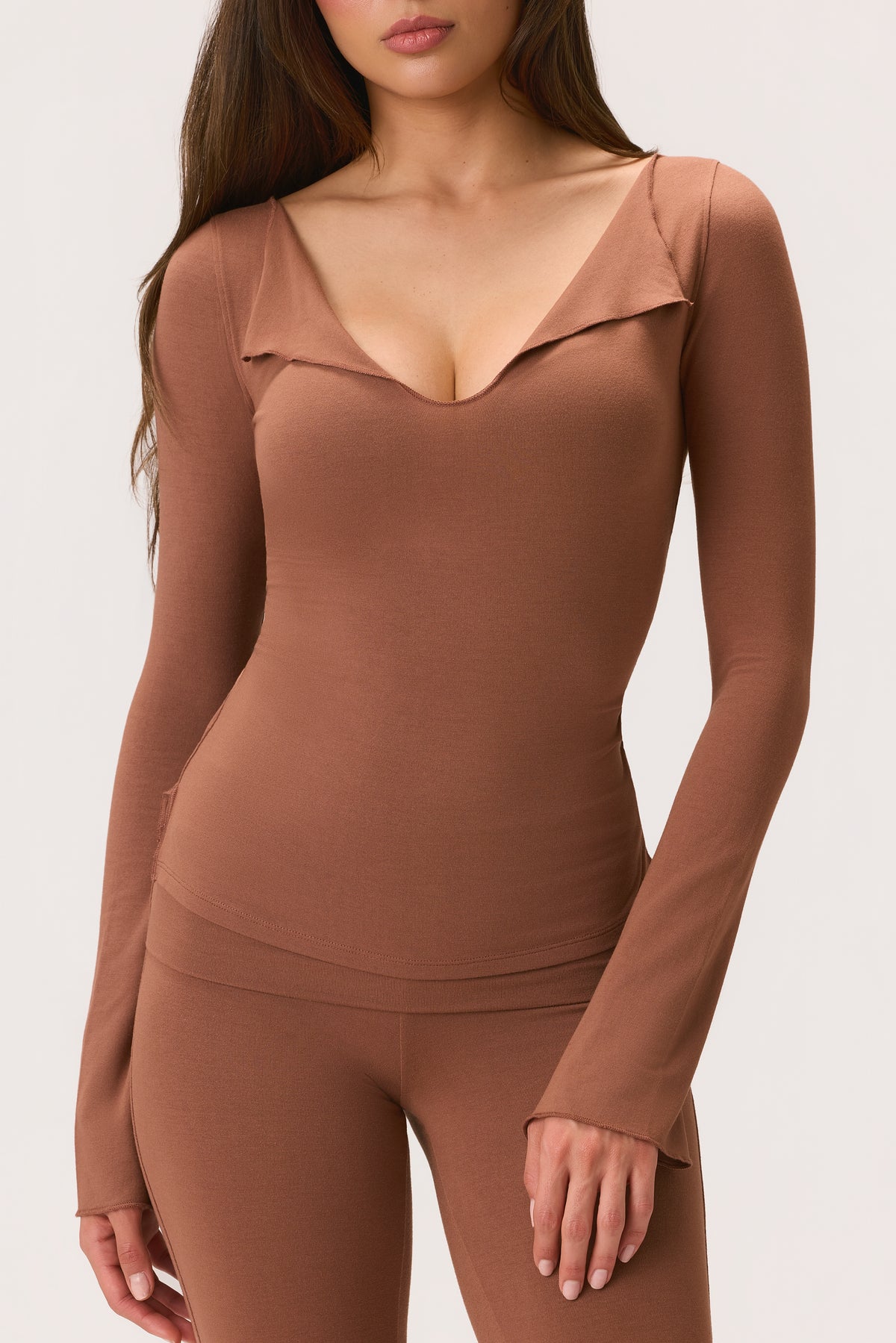 ⁣⁢ButterCloud™ Langarmshirt in Cocoa⁤⁣ - 2