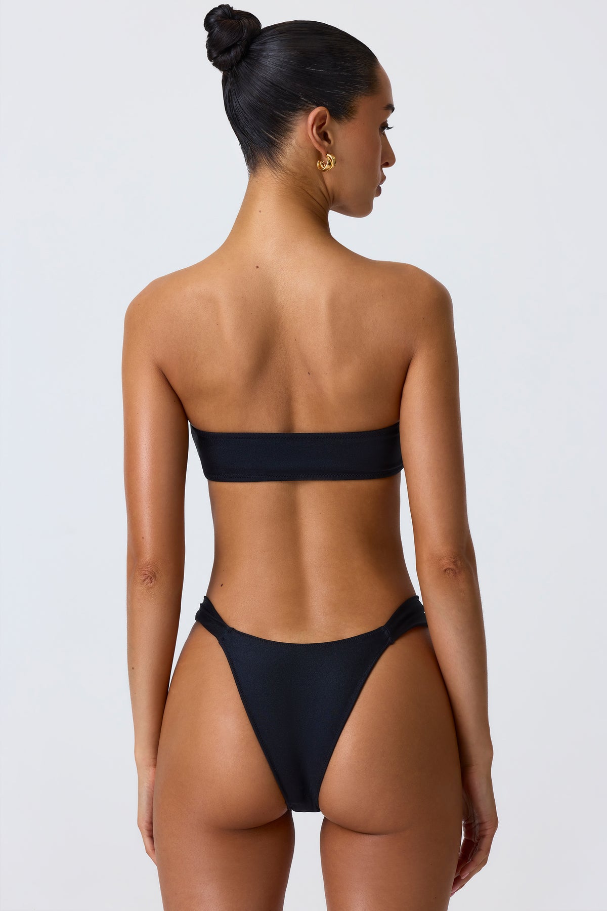 ⁣⁢Verzierter breiter Träger Cheeky-Bikinihose in Schwarz⁤⁣ - 2