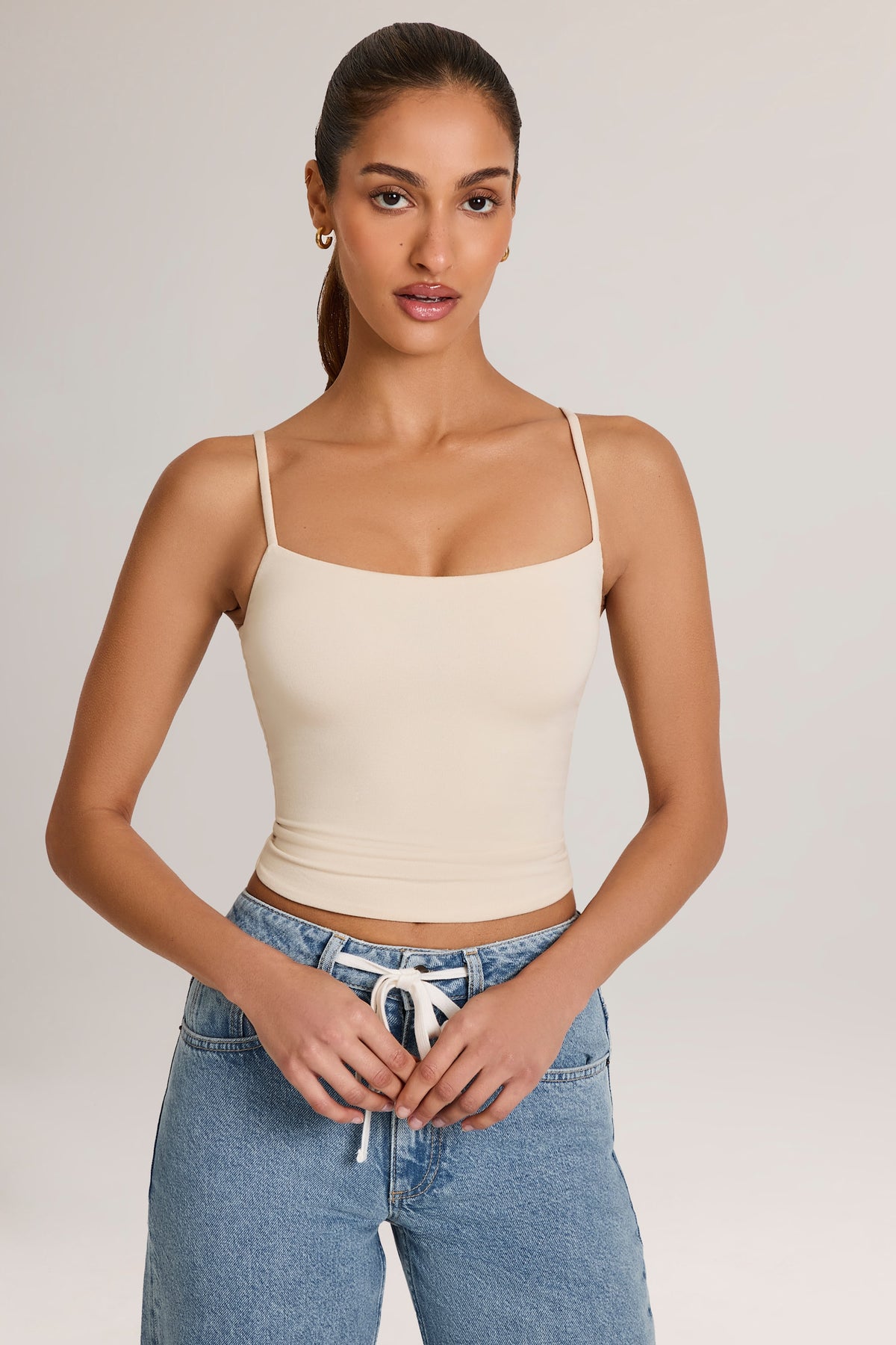 ⁣⁢Modal Scoop-Neck Tanktop in Ivory⁤⁣ - 1
