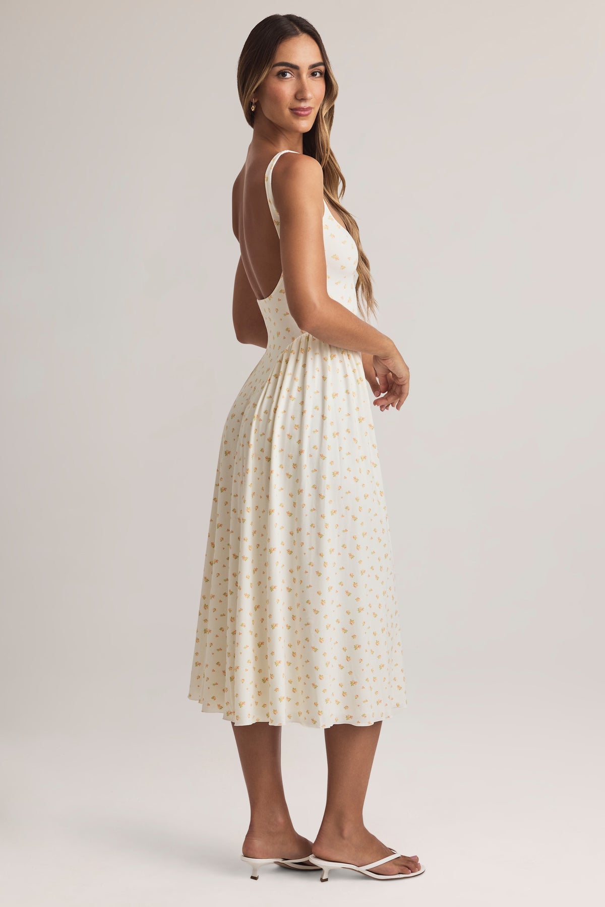 ⁣⁢Modal-A-Linien-Midaxikleid im Blumenmuster⁤⁣