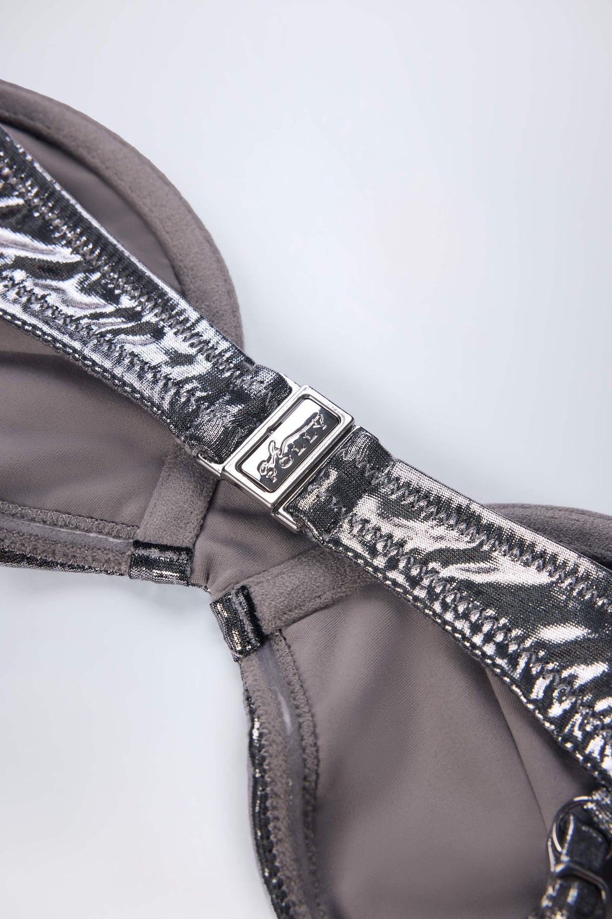 ⁣⁢Bügel-Bikinioberteil in Silber⁤⁣