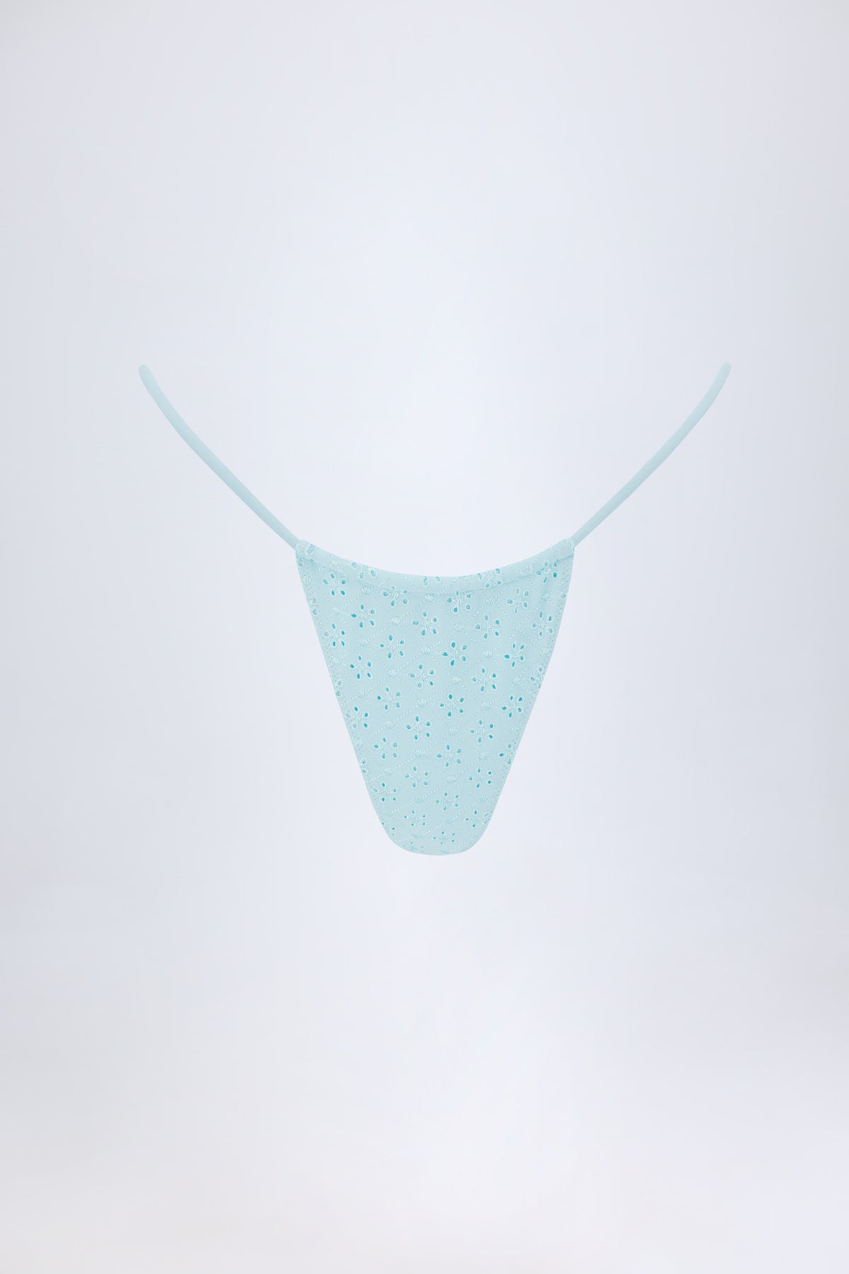 ⁣⁢Broderie Anglaise Bikinihose mit Kordelzug in Puderblau⁤⁣ - 2