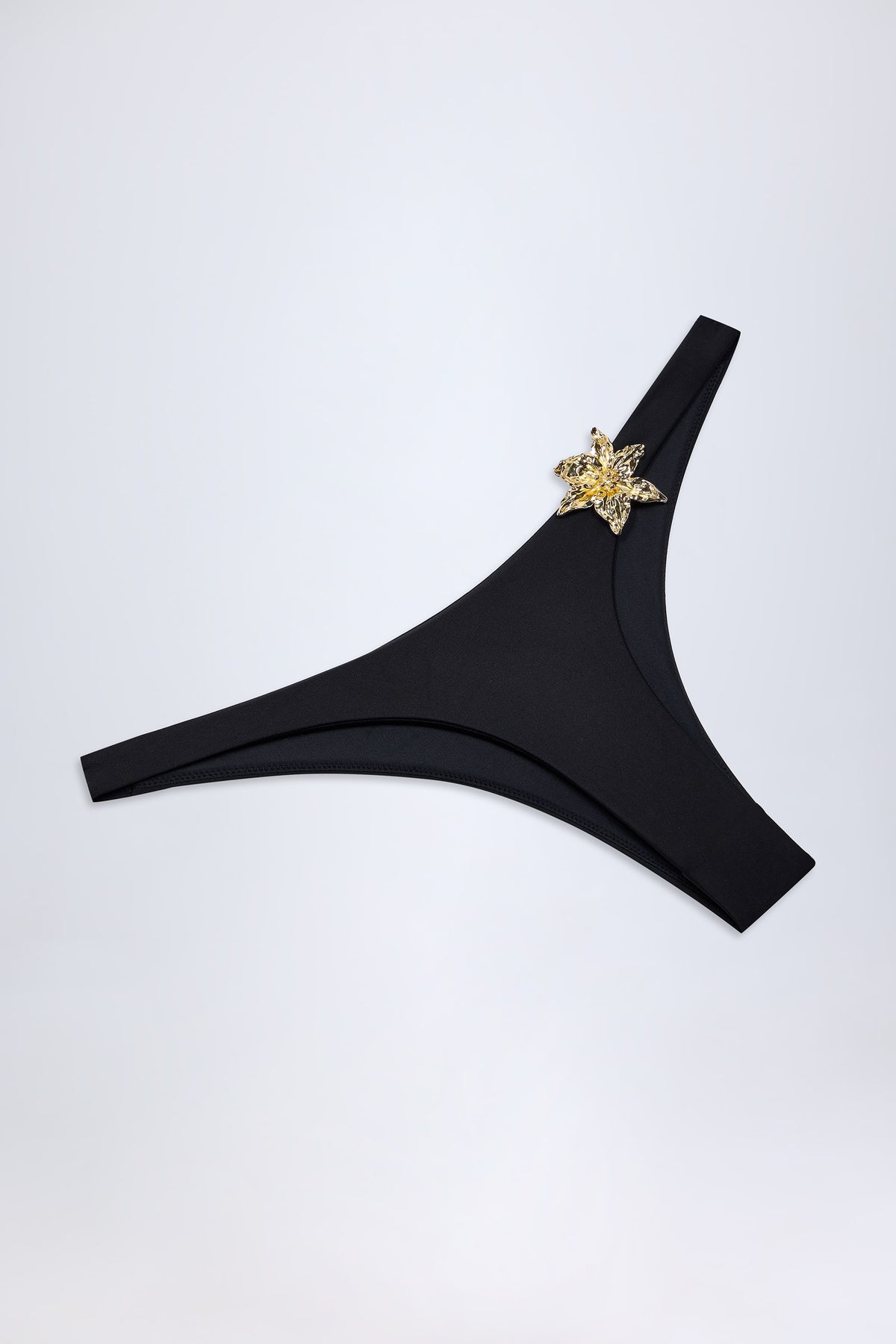 ⁣⁢Cheeky-Bikinihose mit Metalldetail in Schwarz⁤⁣