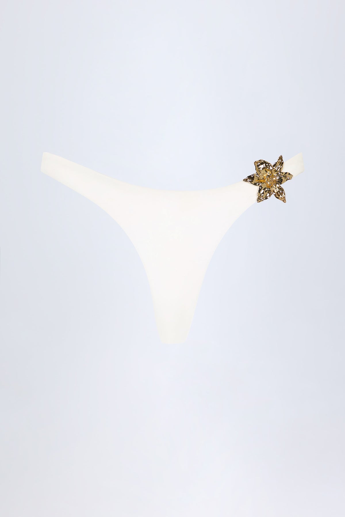 ⁣⁢Cheeky-Bikinihose mit Metalldetail in Weiß⁤⁣