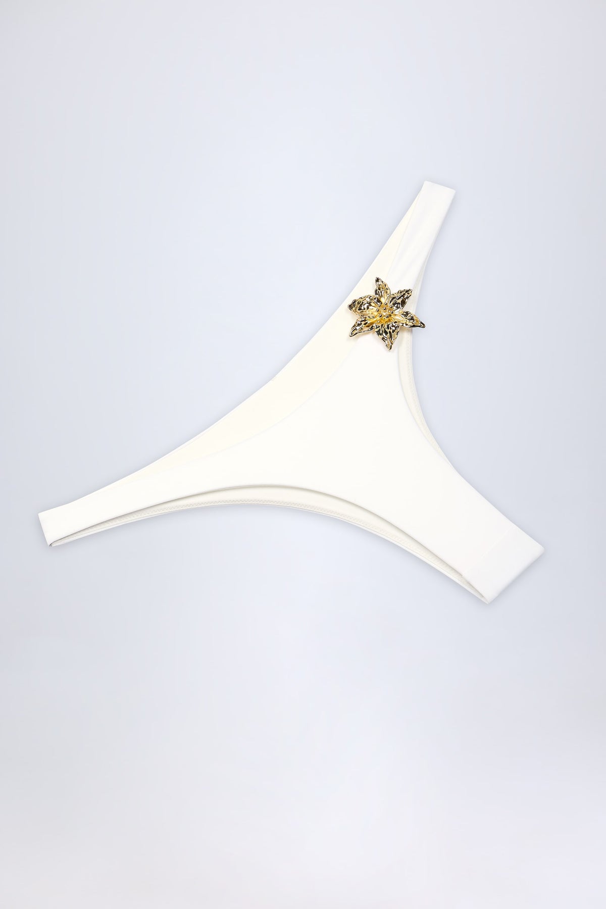 ⁣⁢Cheeky-Bikinihose mit Metalldetail in Weiß⁤⁣