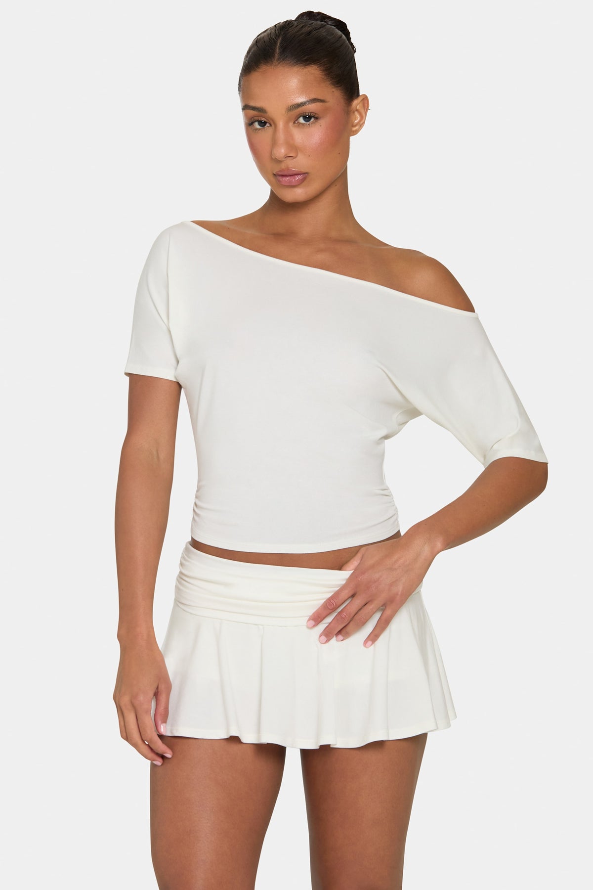 ⁣⁢ButterCloud™ Lässiges Off-Shoulder-Oberteil in Coconut⁤⁣ - 1