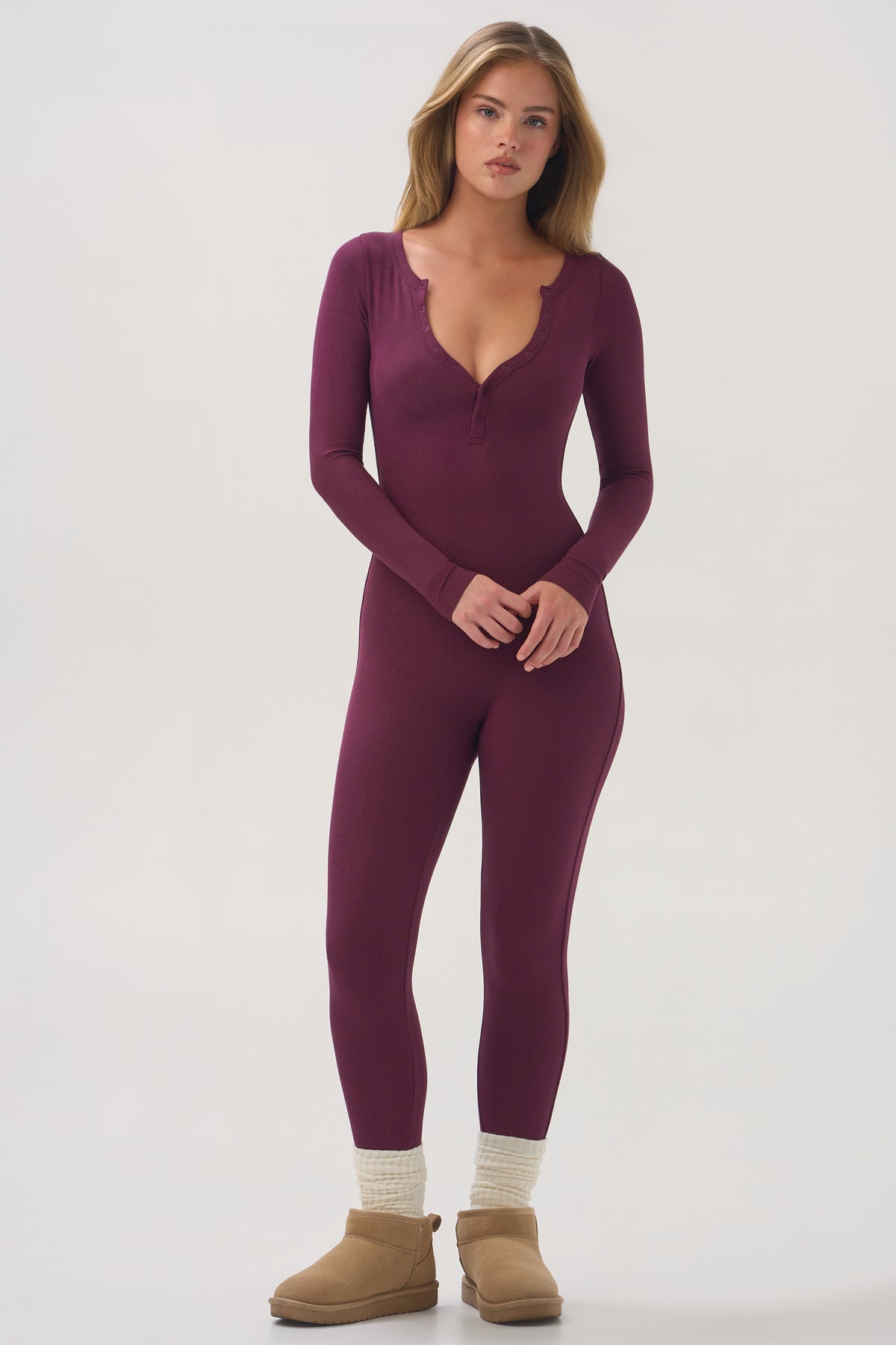 ⁣⁢ButterCloud™ 7/8 Jumpsuit in Pflaume⁤⁣ - 1
