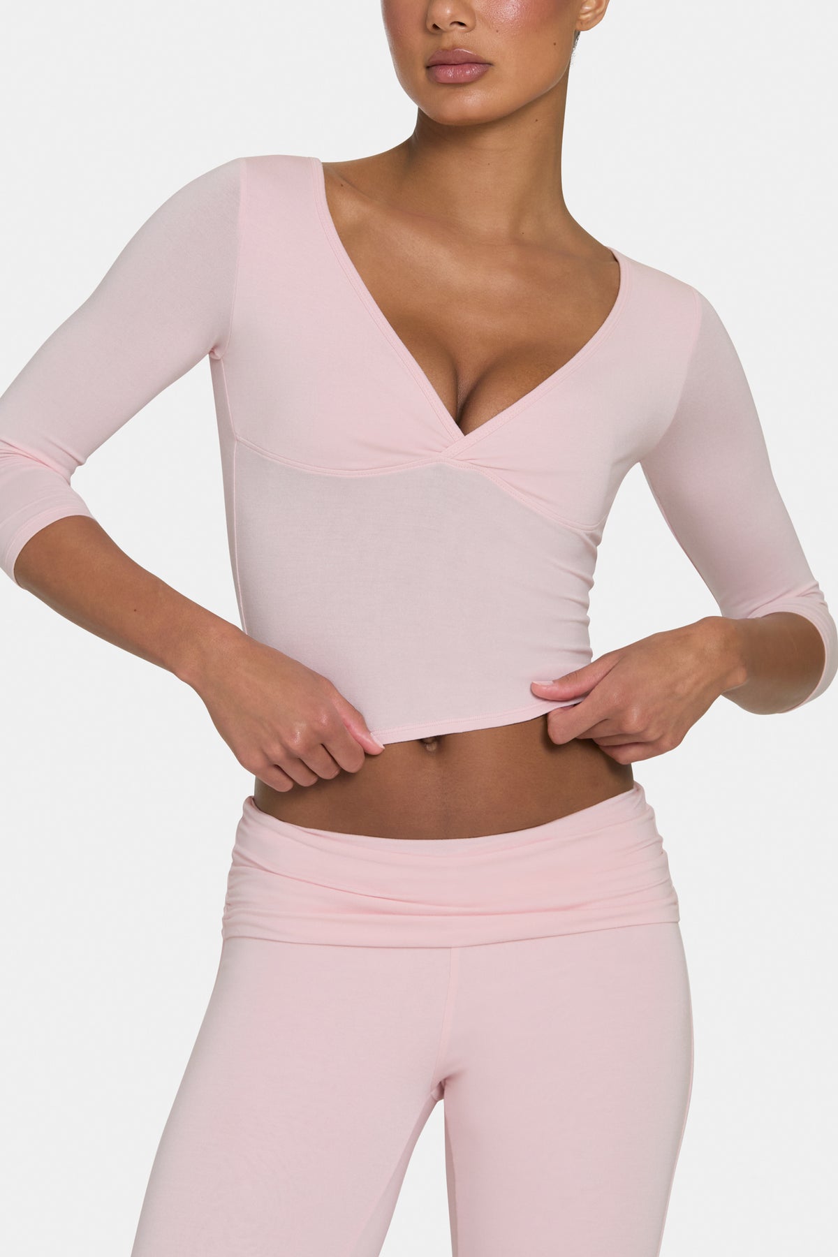 ⁣⁢ButterCloud™ Oberteil mit 3/4-Ärmeln in Rosé⁤⁣
